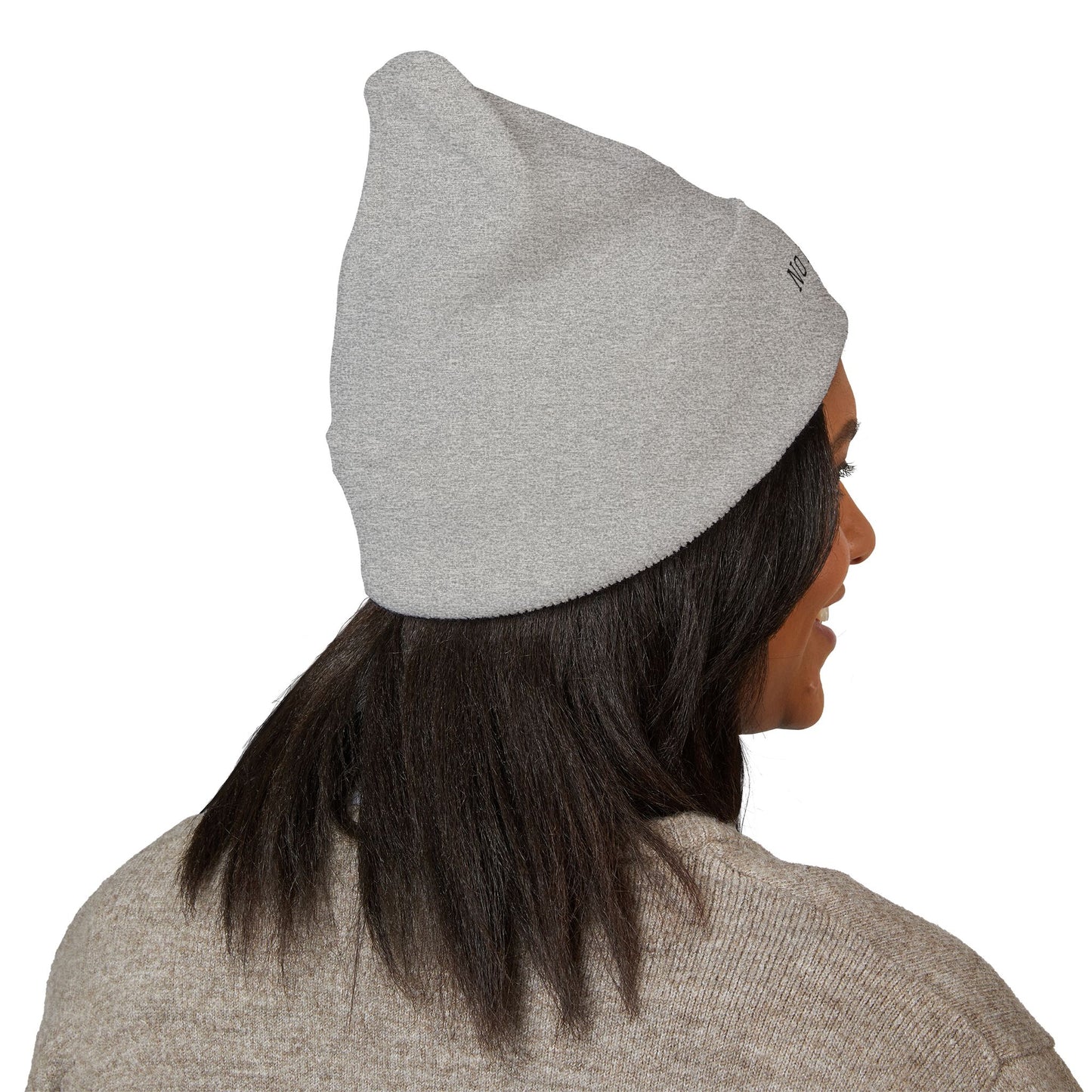 No Replicas Embroidered Cuffed Beanie — Minimalist Streetwear Knit Hat