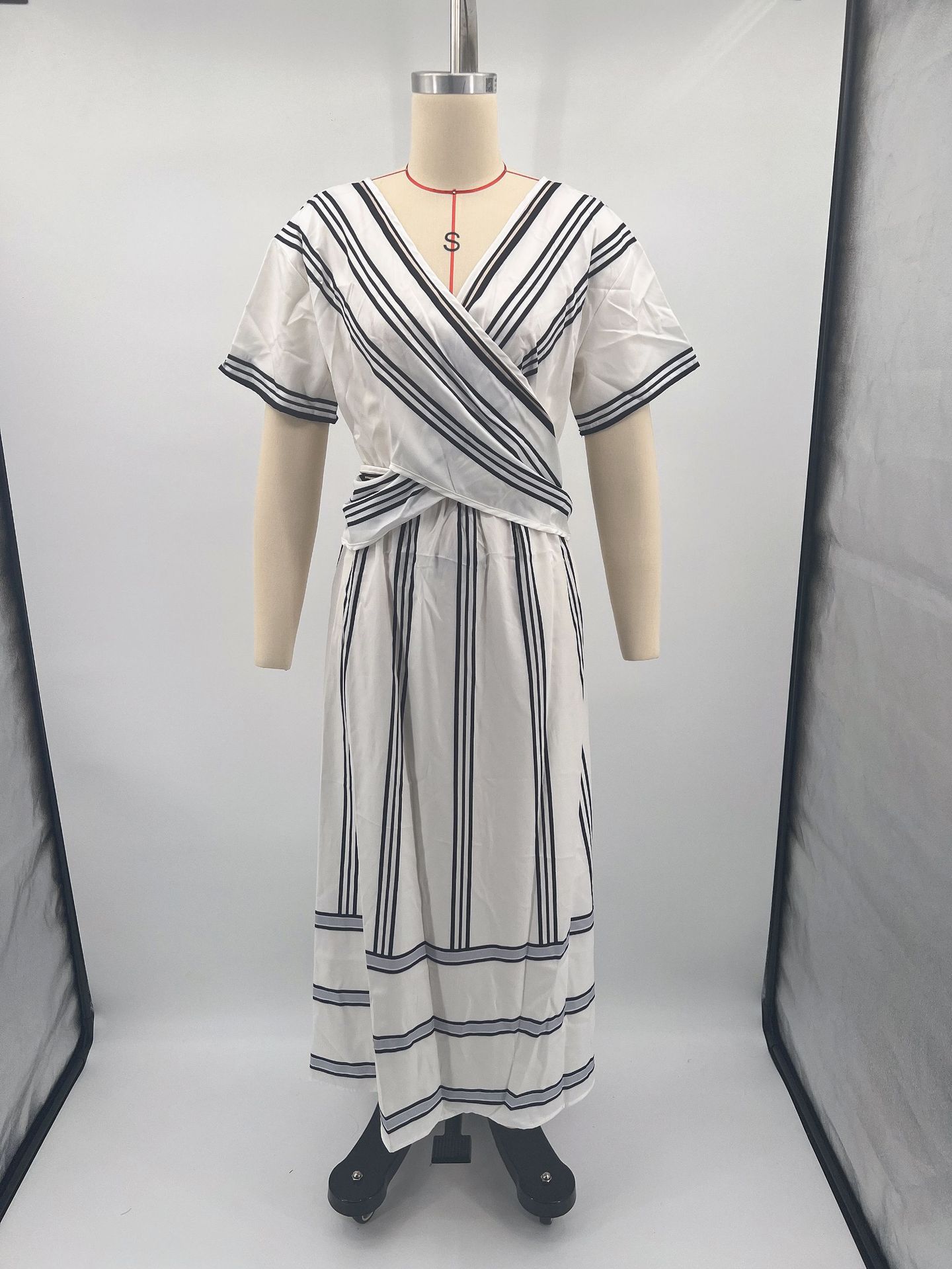 Casual Loose Retro Striped Print Summer Dress