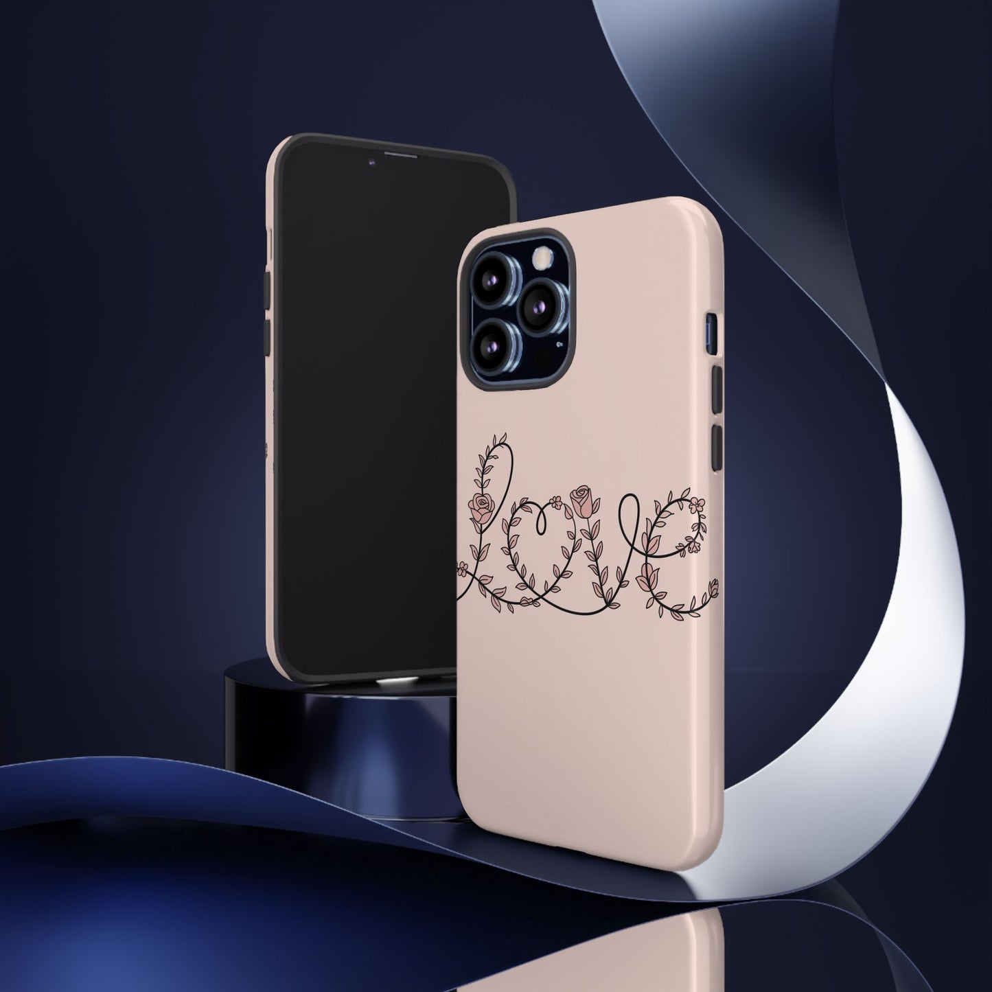 Floral 'Love' Tough Phone Case — Pink Botanical Protective Cover