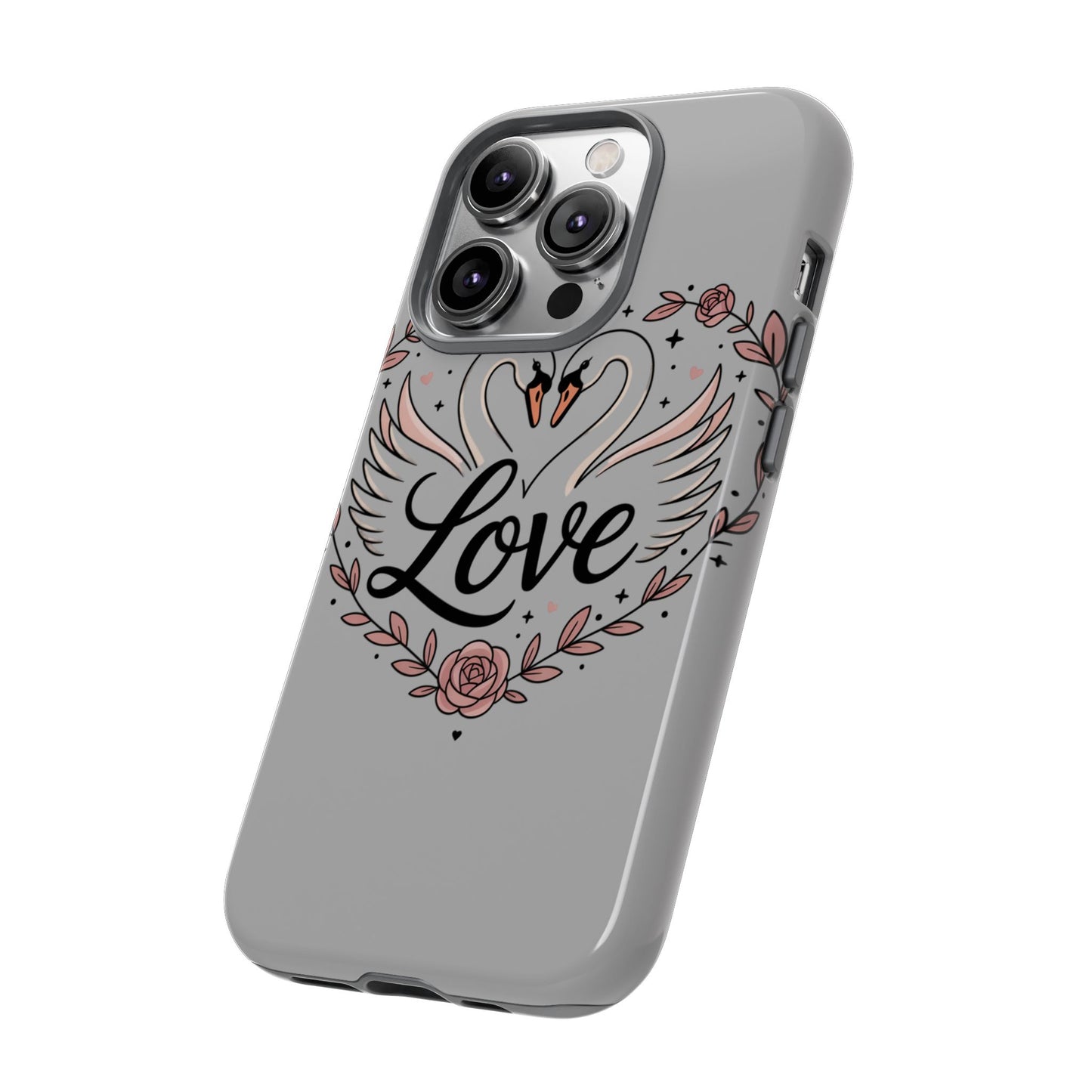 Phone Case — Swans Heart Love Floral Protective Tough Case