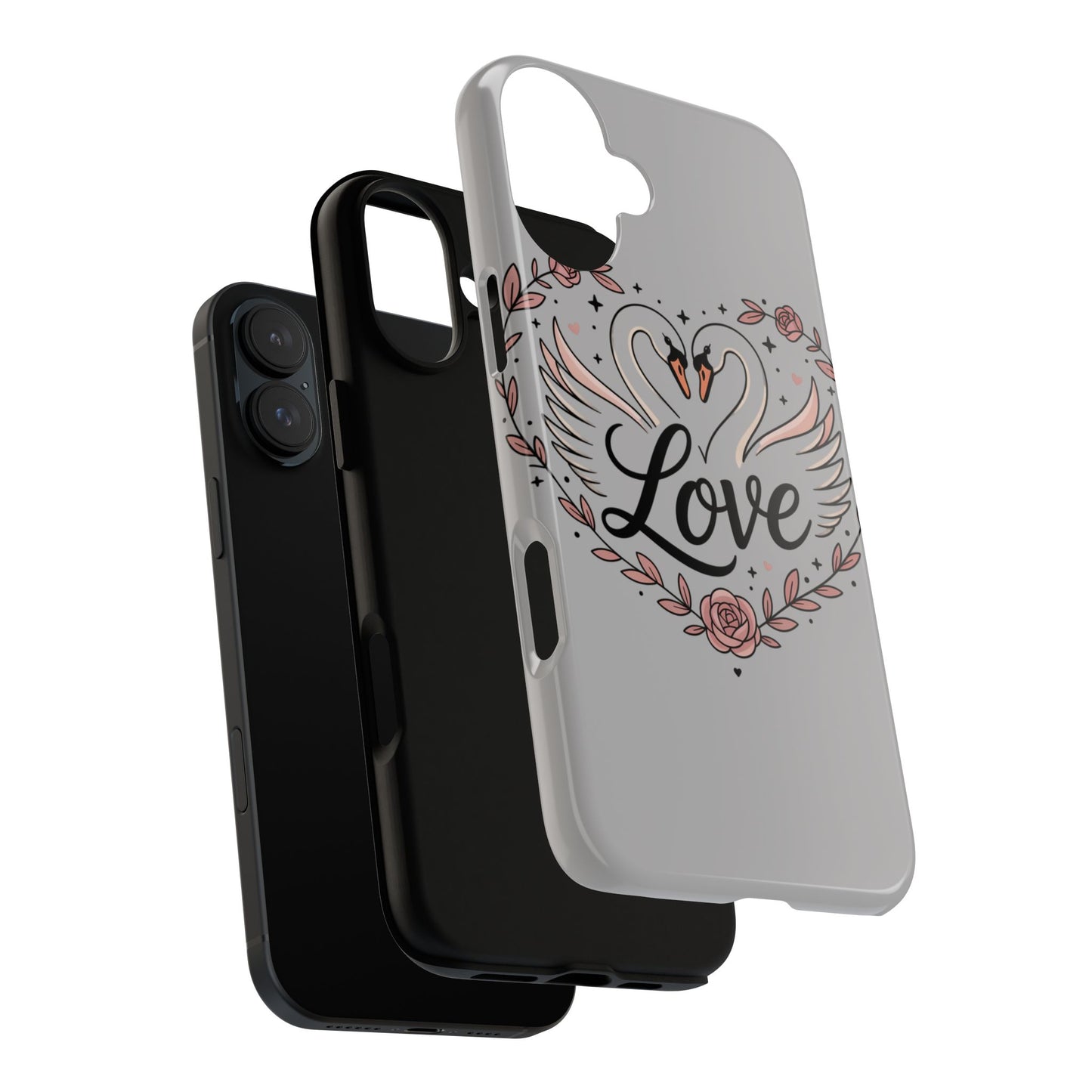 Phone Case — Swans Heart Love Floral Protective Tough Case