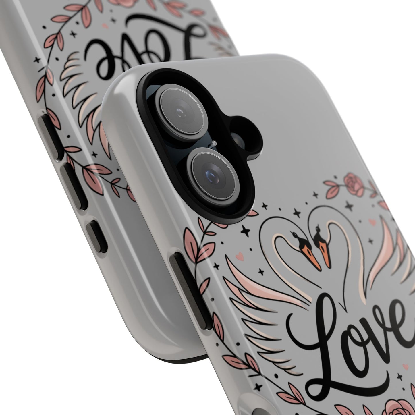 Phone Case — Swans Heart Love Floral Protective Tough Case