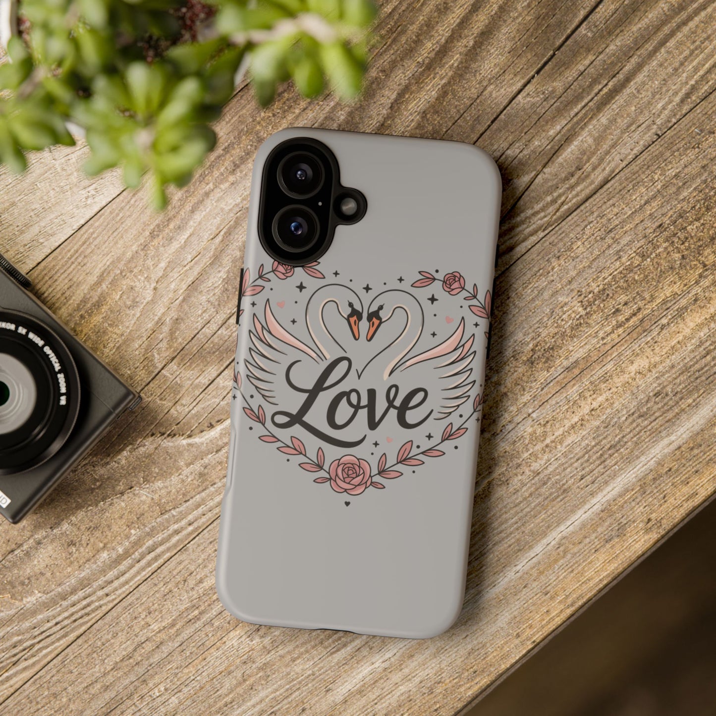 Phone Case — Swans Heart Love Floral Protective Tough Case