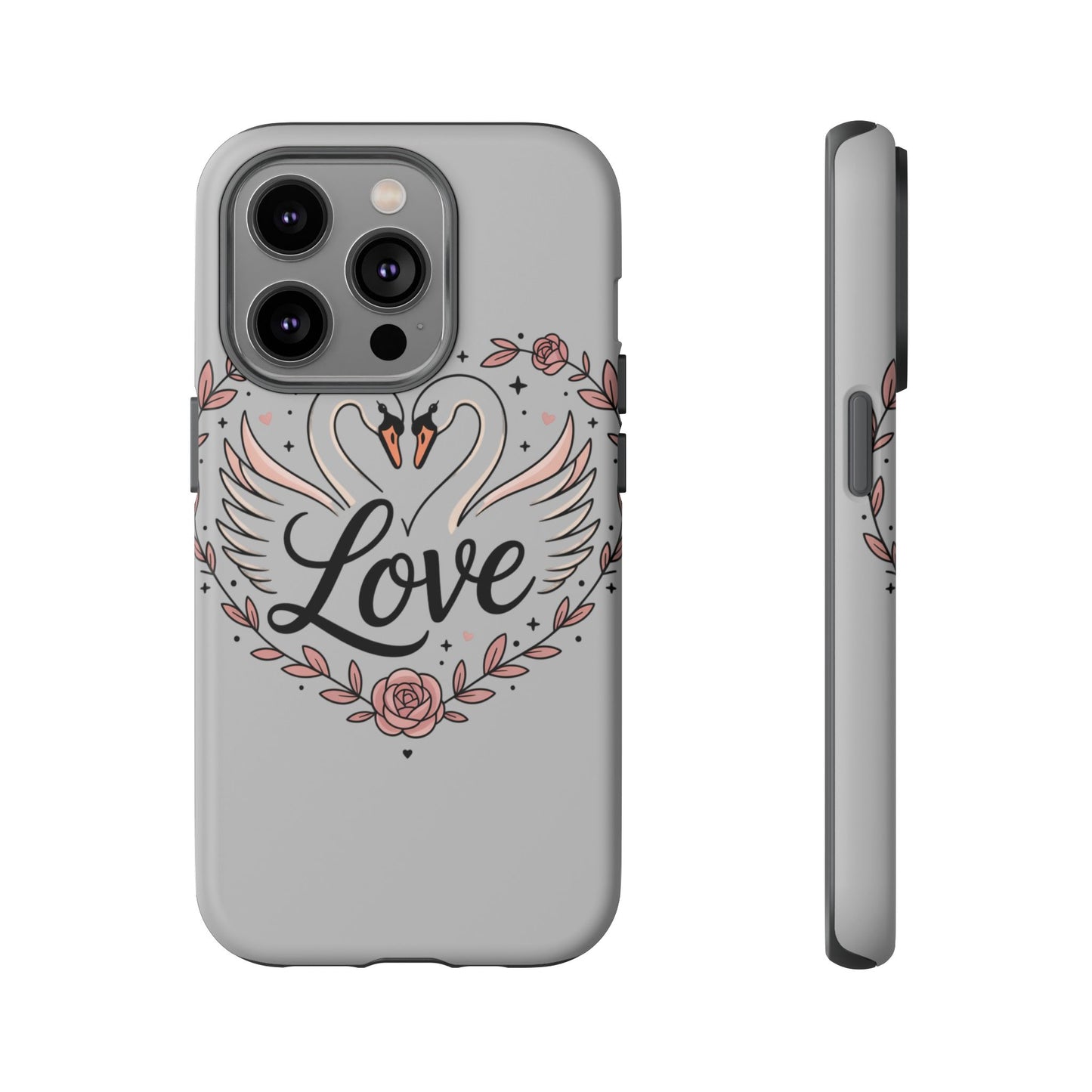 Phone Case — Swans Heart Love Floral Protective Tough Case