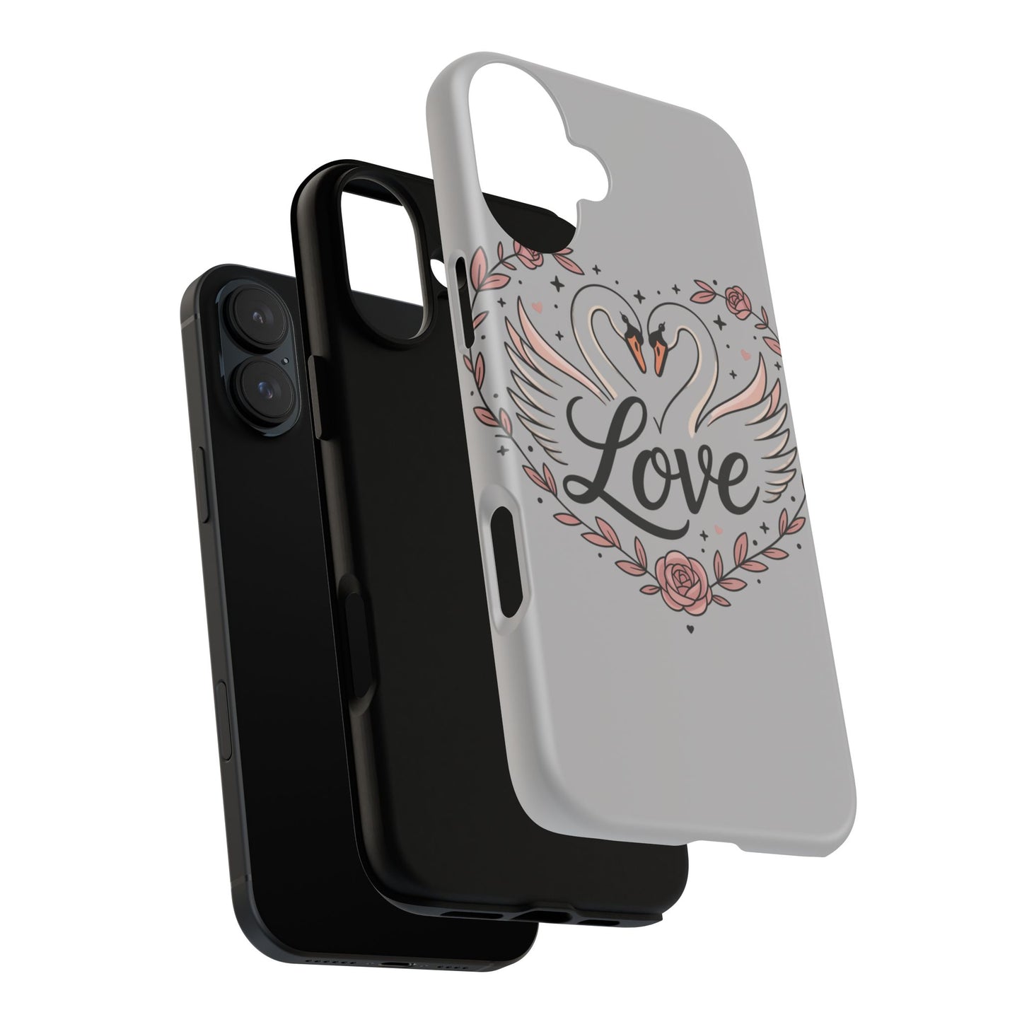 Phone Case — Swans Heart Love Floral Protective Tough Case