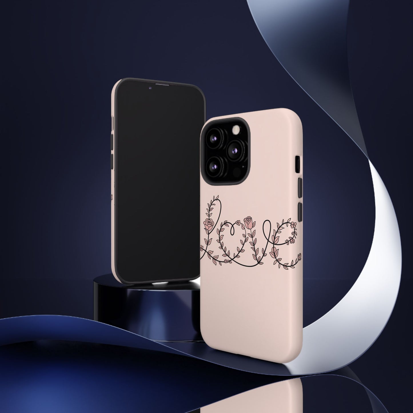 Floral 'Love' Tough Phone Case — Pink Botanical Protective Cover