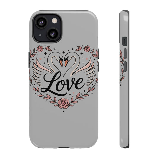 Phone Case — Swans Heart Love Floral Protective Tough Case