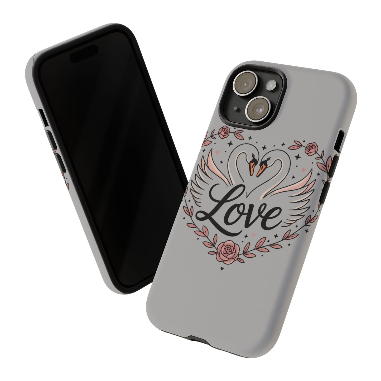 Phone Case — Swans Heart Love Floral Protective Tough Case