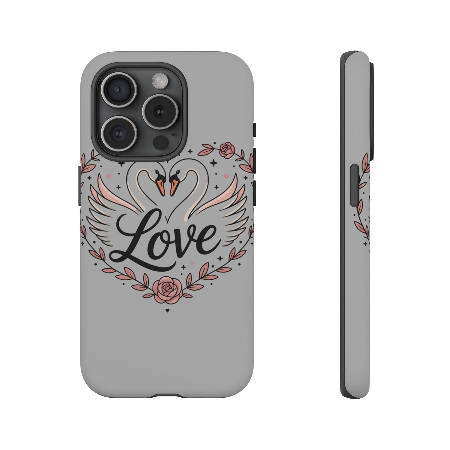 Phone Case — Swans Heart Love Floral Protective Tough Case