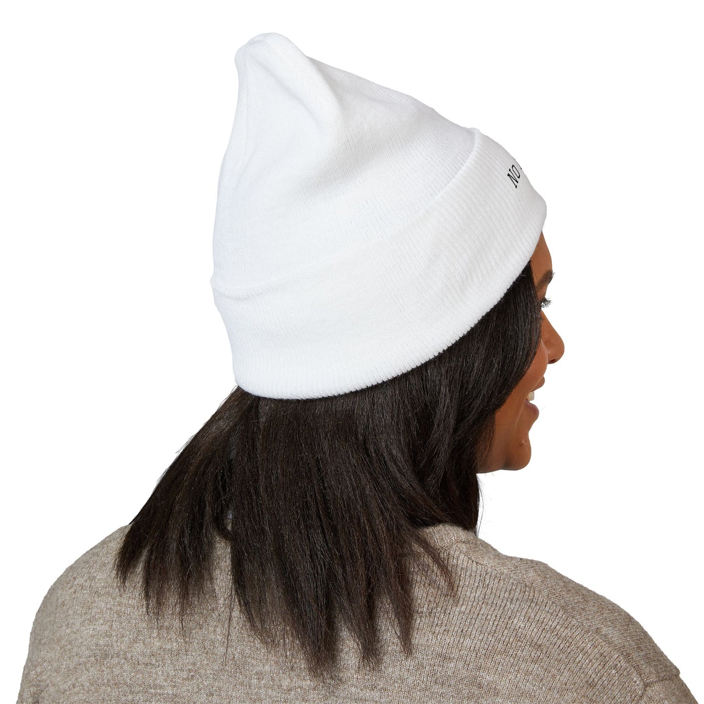 No Replicas Embroidered Cuffed Beanie — Minimalist Streetwear Knit Hat