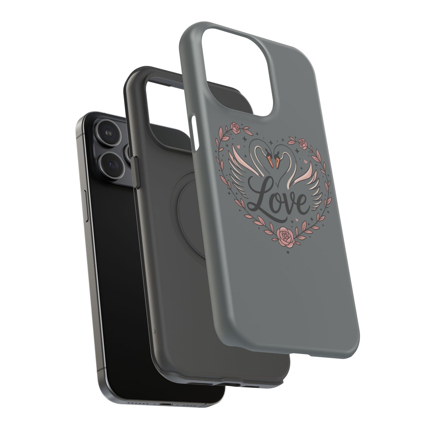 Phone Case — Romantic Swan 'Love' Impact-Resistant Protective Case