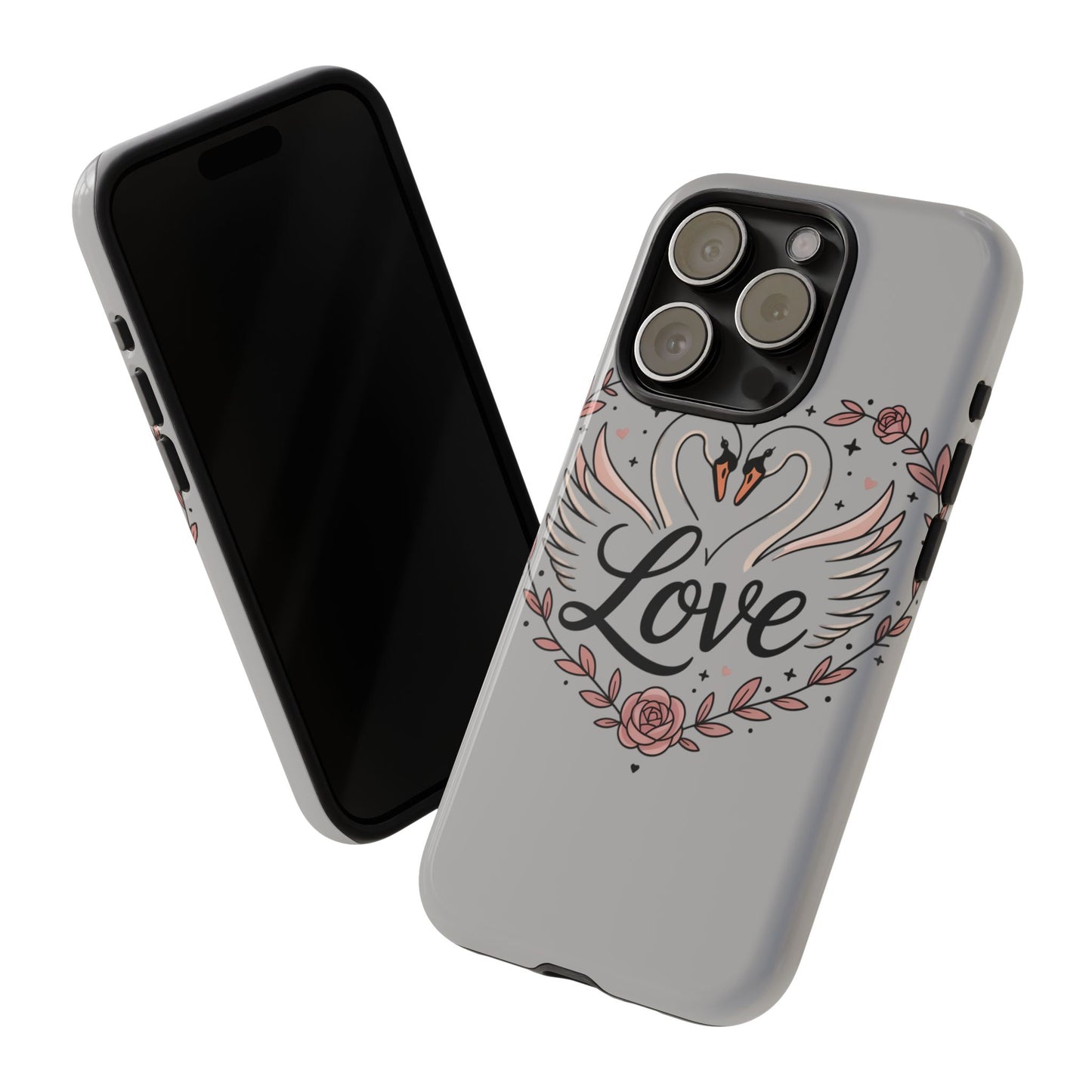 Phone Case — Swans Heart Love Floral Protective Tough Case