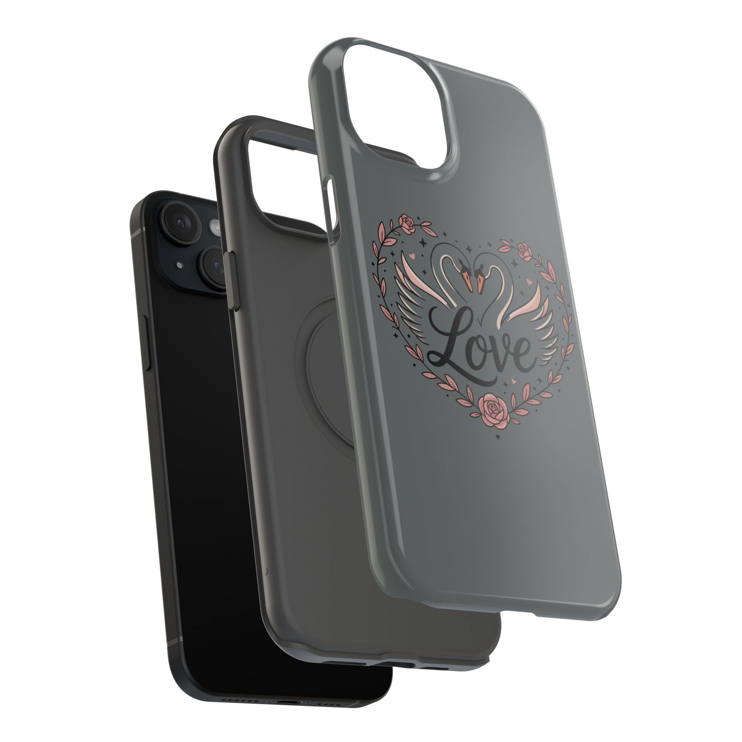 Phone Case — Romantic Swan 'Love' Impact-Resistant Protective Case