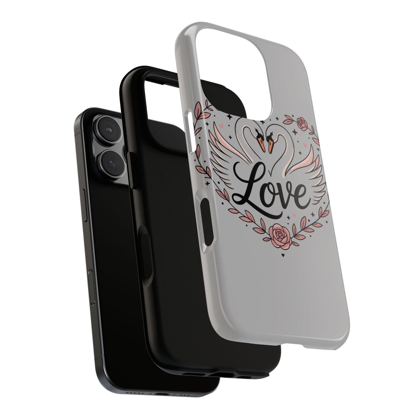 Phone Case — Swans Heart Love Floral Protective Tough Case