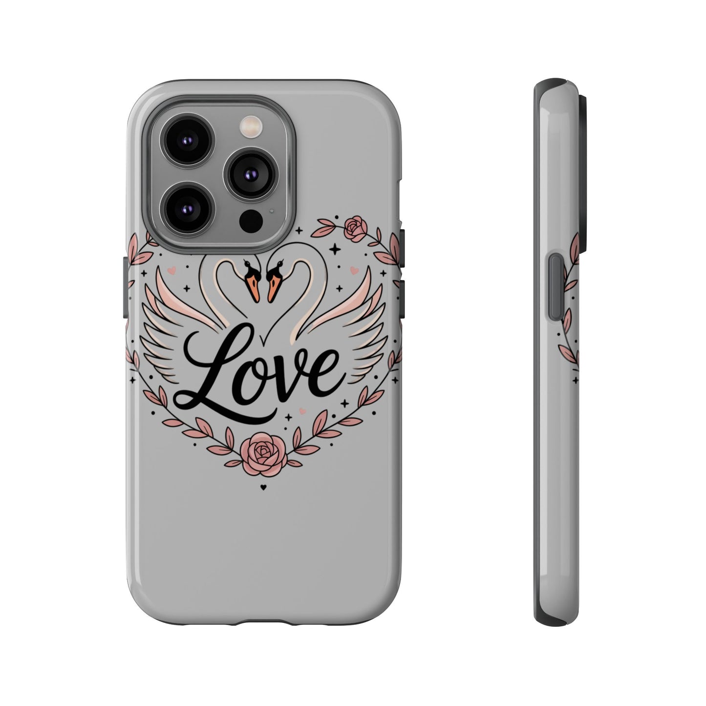 Phone Case — Swans Heart Love Floral Protective Tough Case