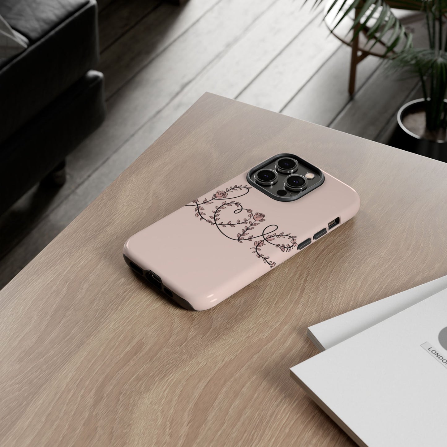 Floral 'Love' Tough Phone Case — Pink Botanical Protective Cover
