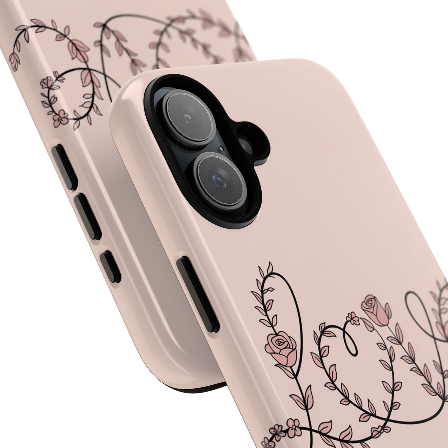 Floral 'Love' Tough Phone Case — Pink Botanical Protective Cover