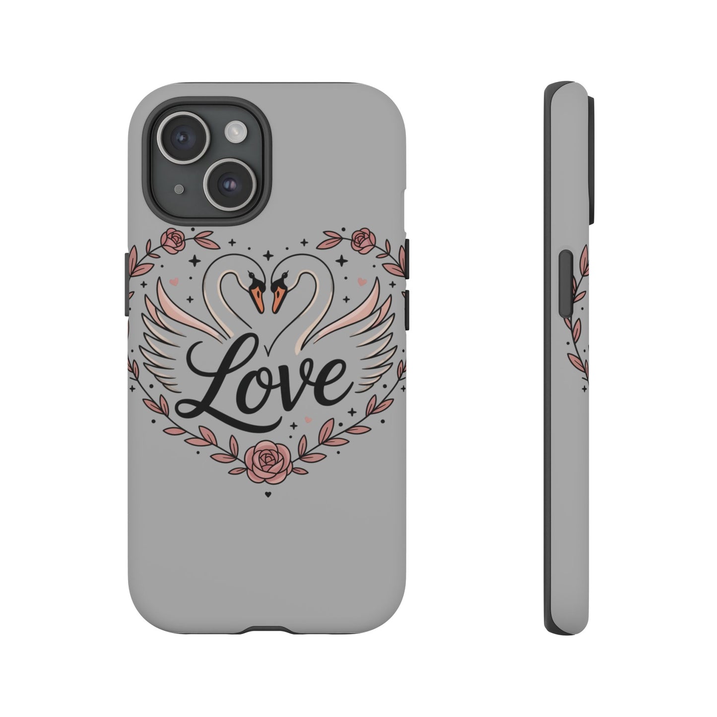 Phone Case — Swans Heart Love Floral Protective Tough Case