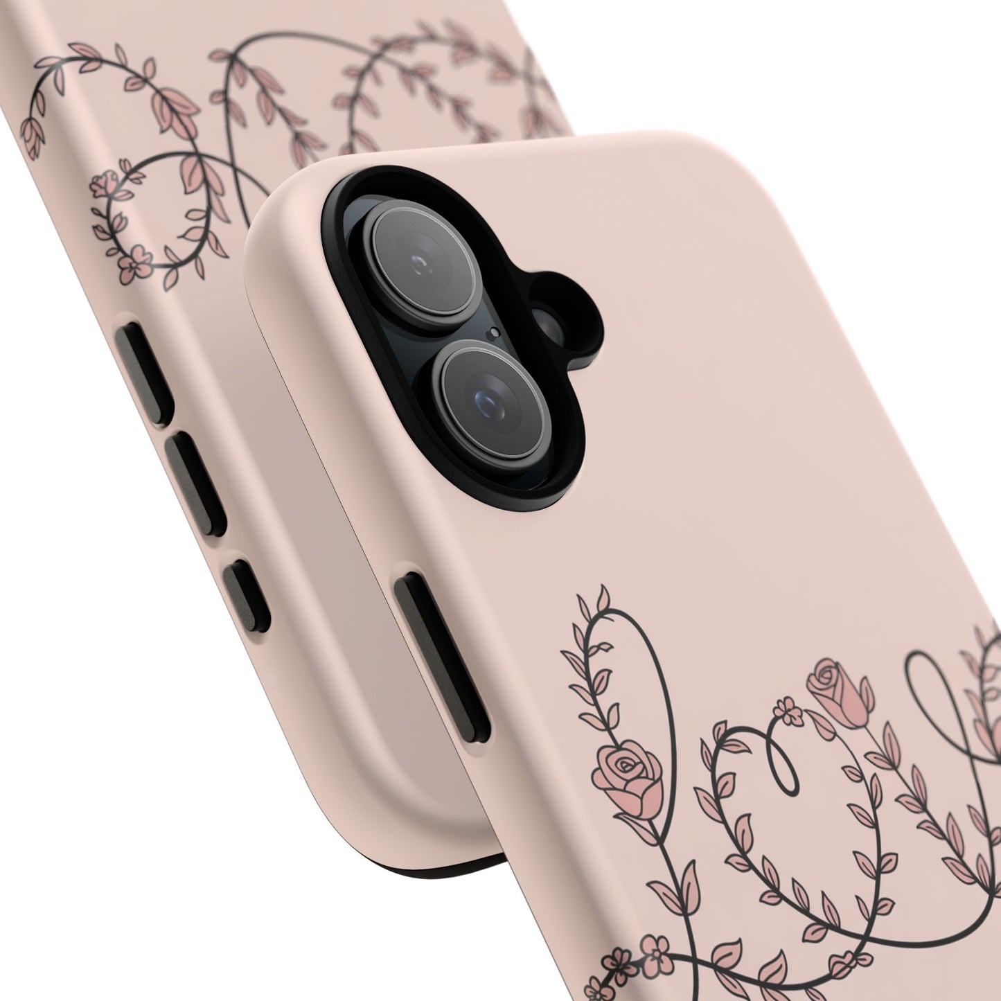 Floral 'Love' Tough Phone Case — Pink Botanical Protective Cover