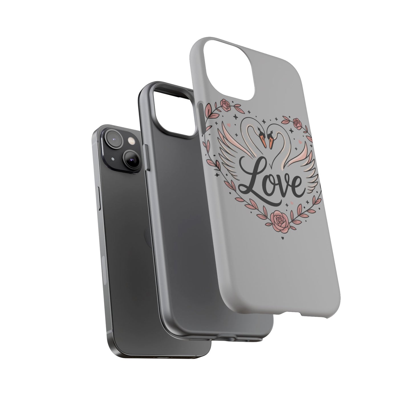 Phone Case — Swans Heart Love Floral Protective Tough Case