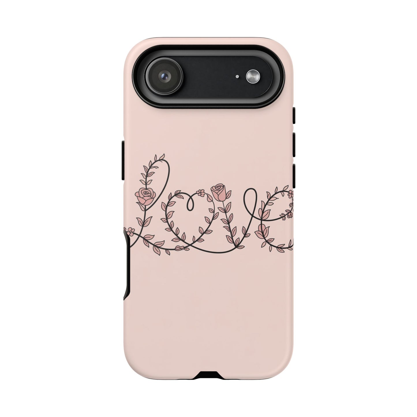 Floral 'Love' Tough Phone Case — Pink Botanical Protective Cover