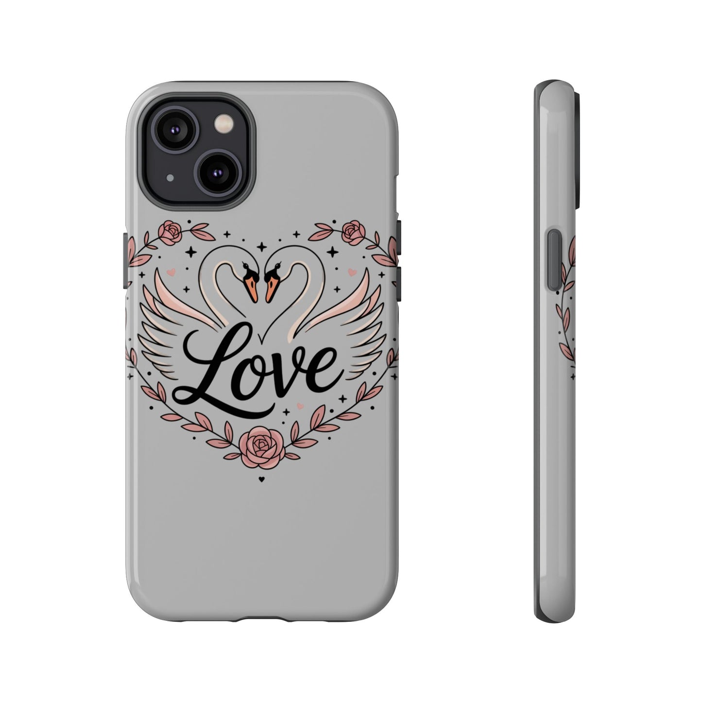Phone Case — Swans Heart Love Floral Protective Tough Case