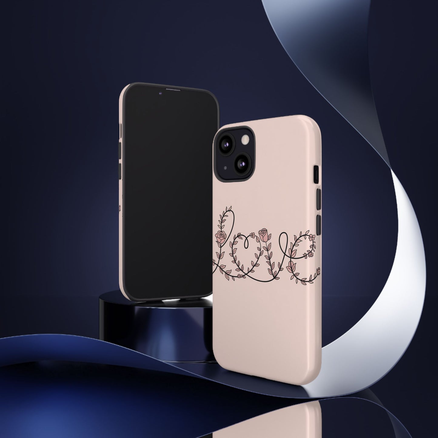 Floral 'Love' Tough Phone Case — Pink Botanical Protective Cover