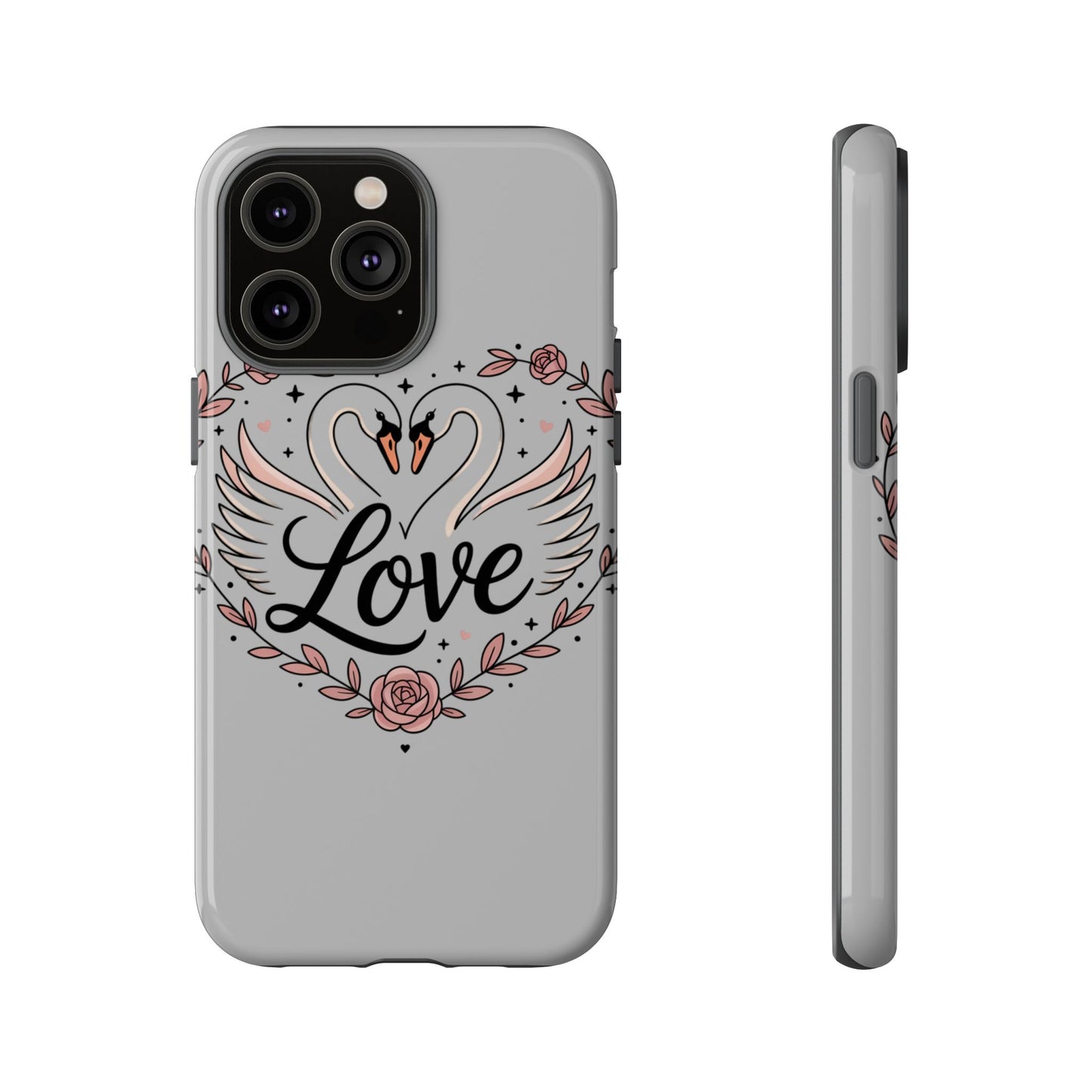 Phone Case — Swans Heart Love Floral Protective Tough Case