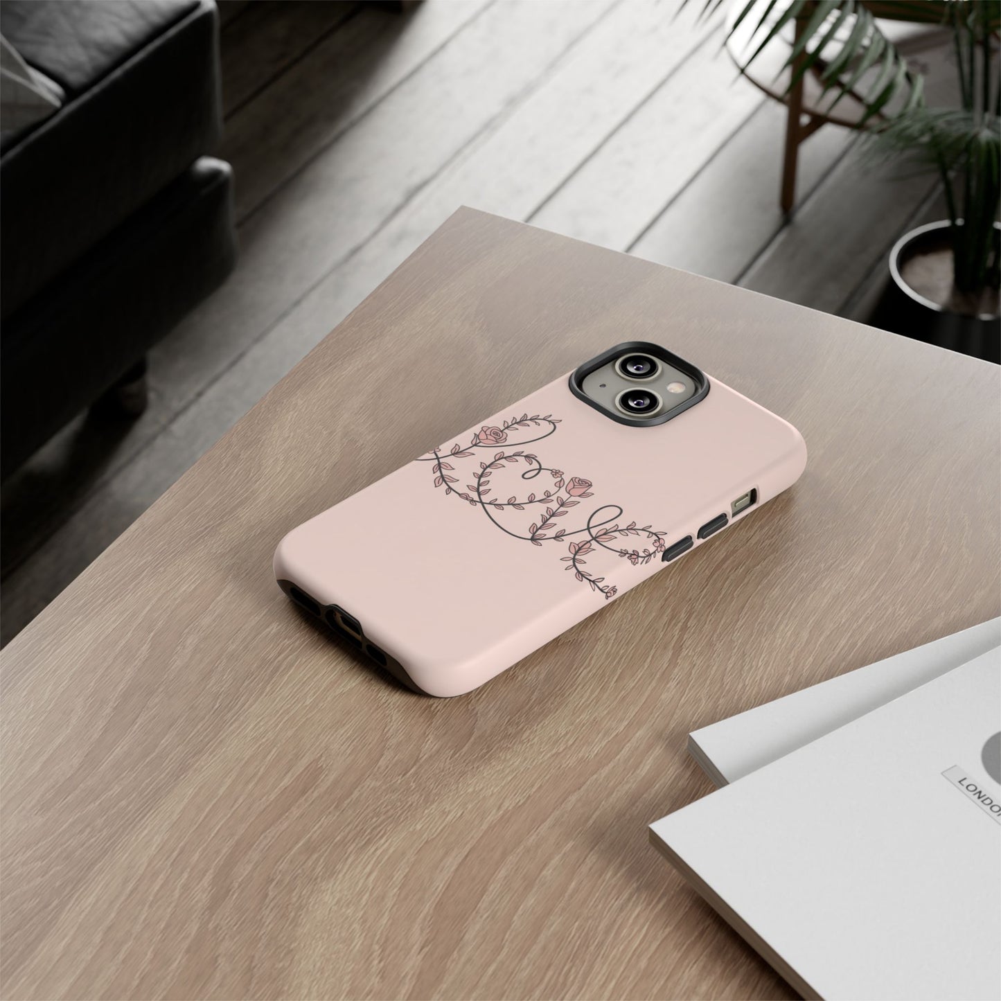 Floral 'Love' Tough Phone Case — Pink Botanical Protective Cover