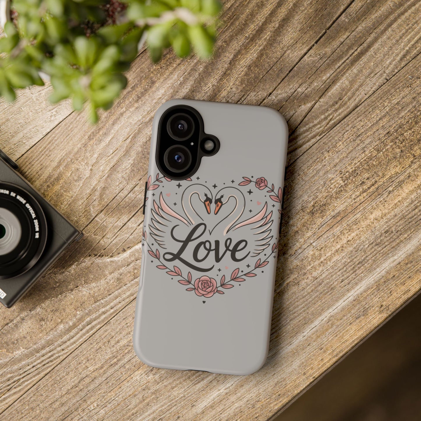 Phone Case — Swans Heart Love Floral Protective Tough Case