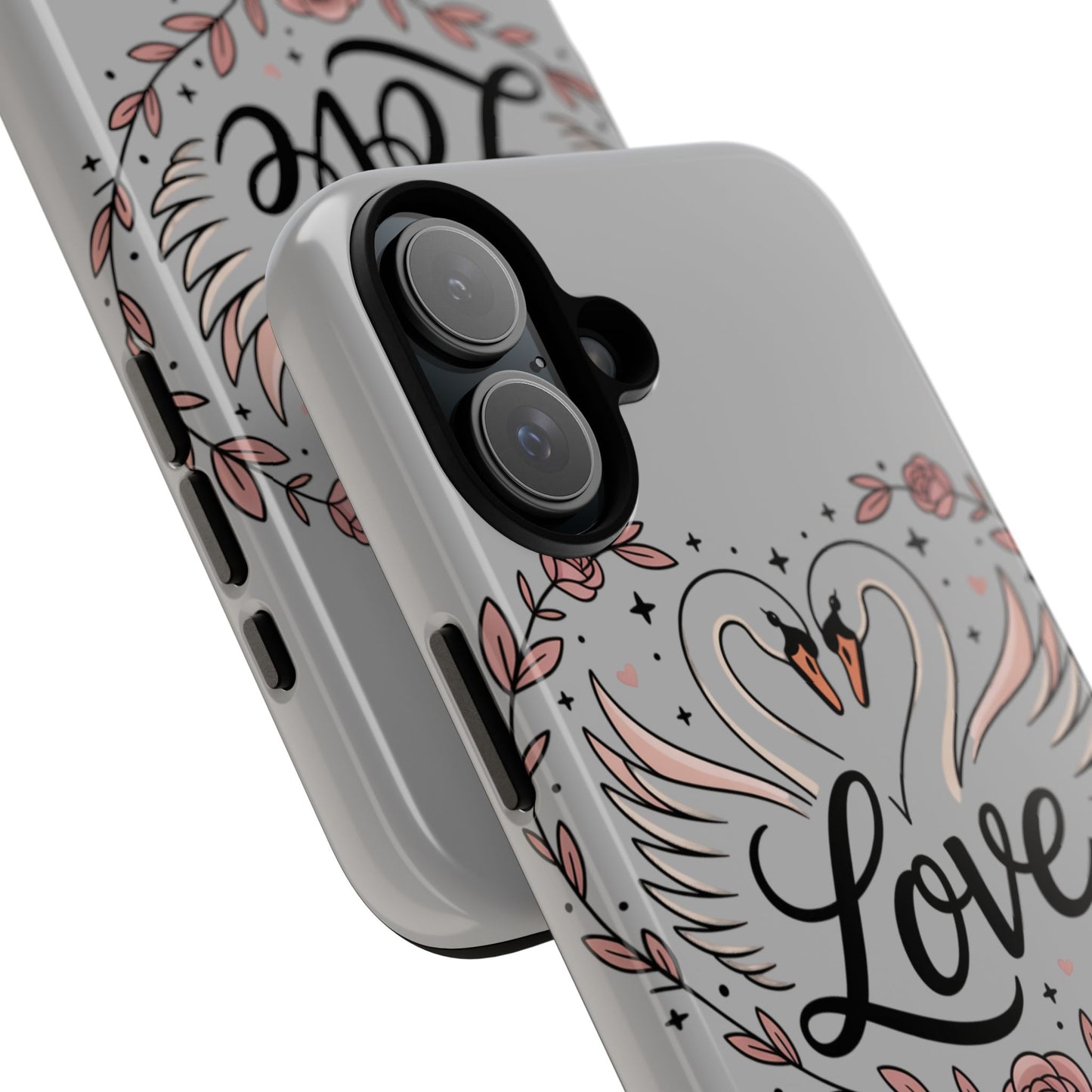 Phone Case — Swans Heart Love Floral Protective Tough Case