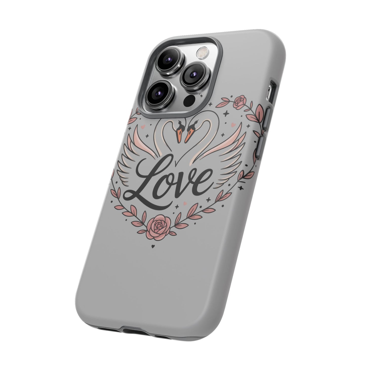 Phone Case — Swans Heart Love Floral Protective Tough Case