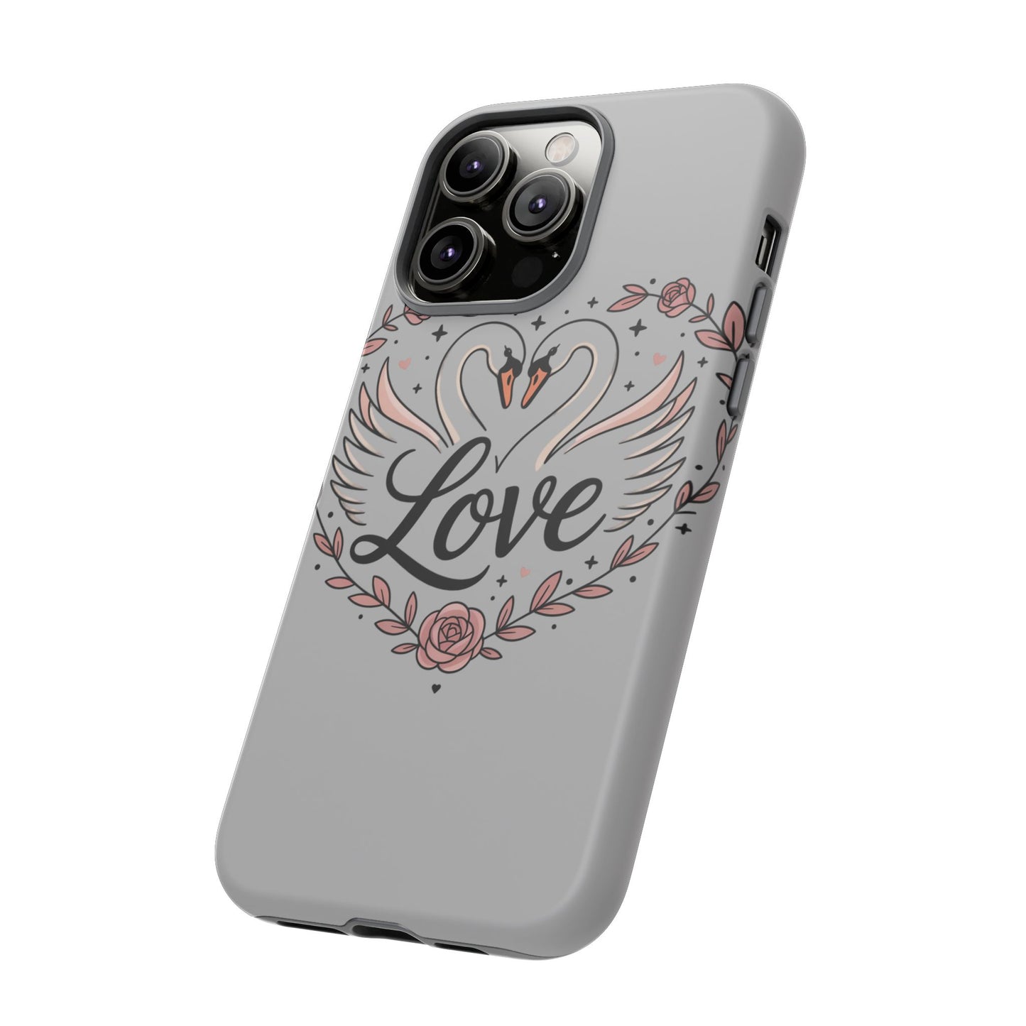 Phone Case — Swans Heart Love Floral Protective Tough Case