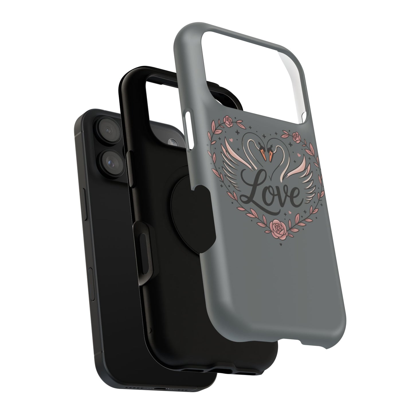 Phone Case — Romantic Swan 'Love' Impact-Resistant Protective Case