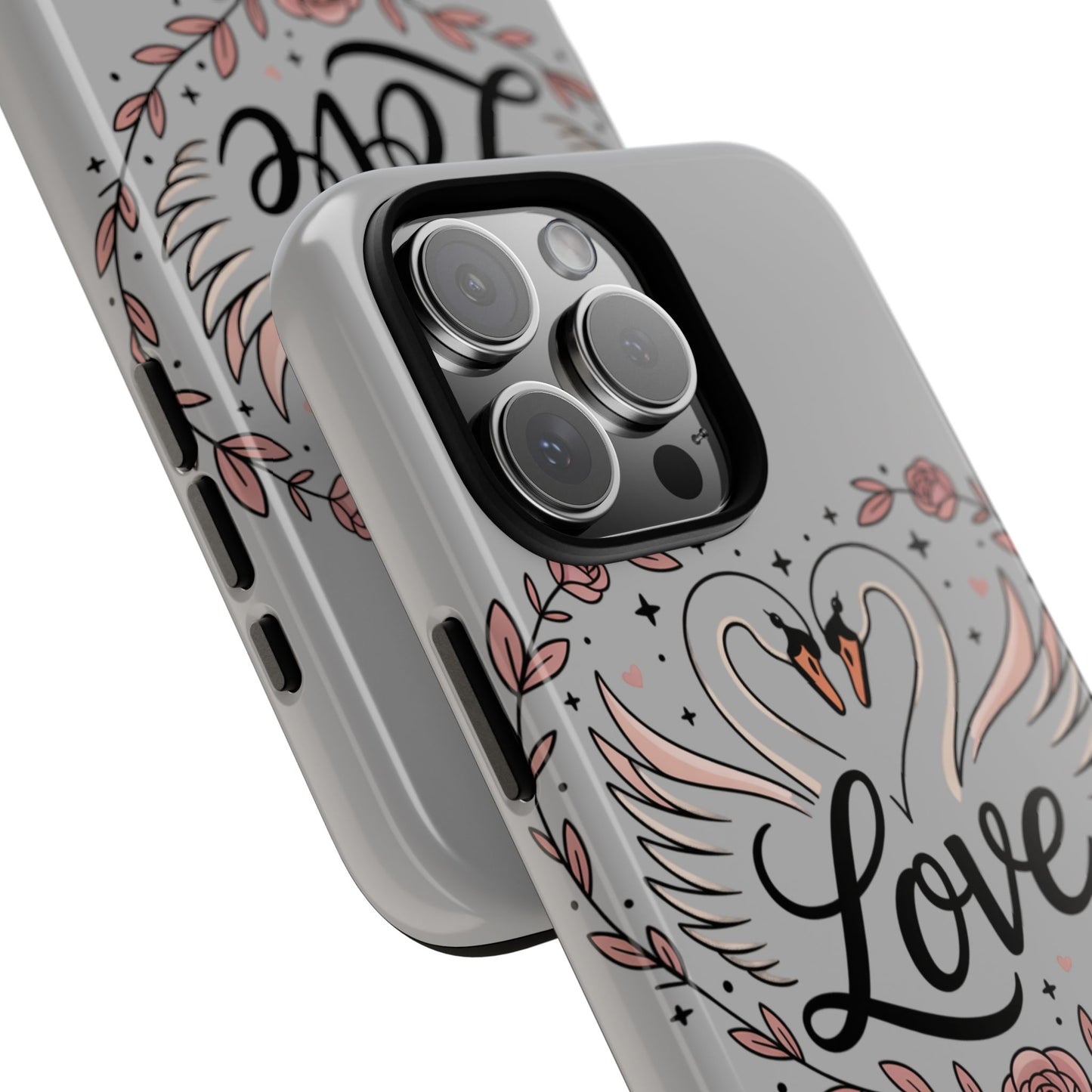 Phone Case — Swans Heart Love Floral Protective Tough Case
