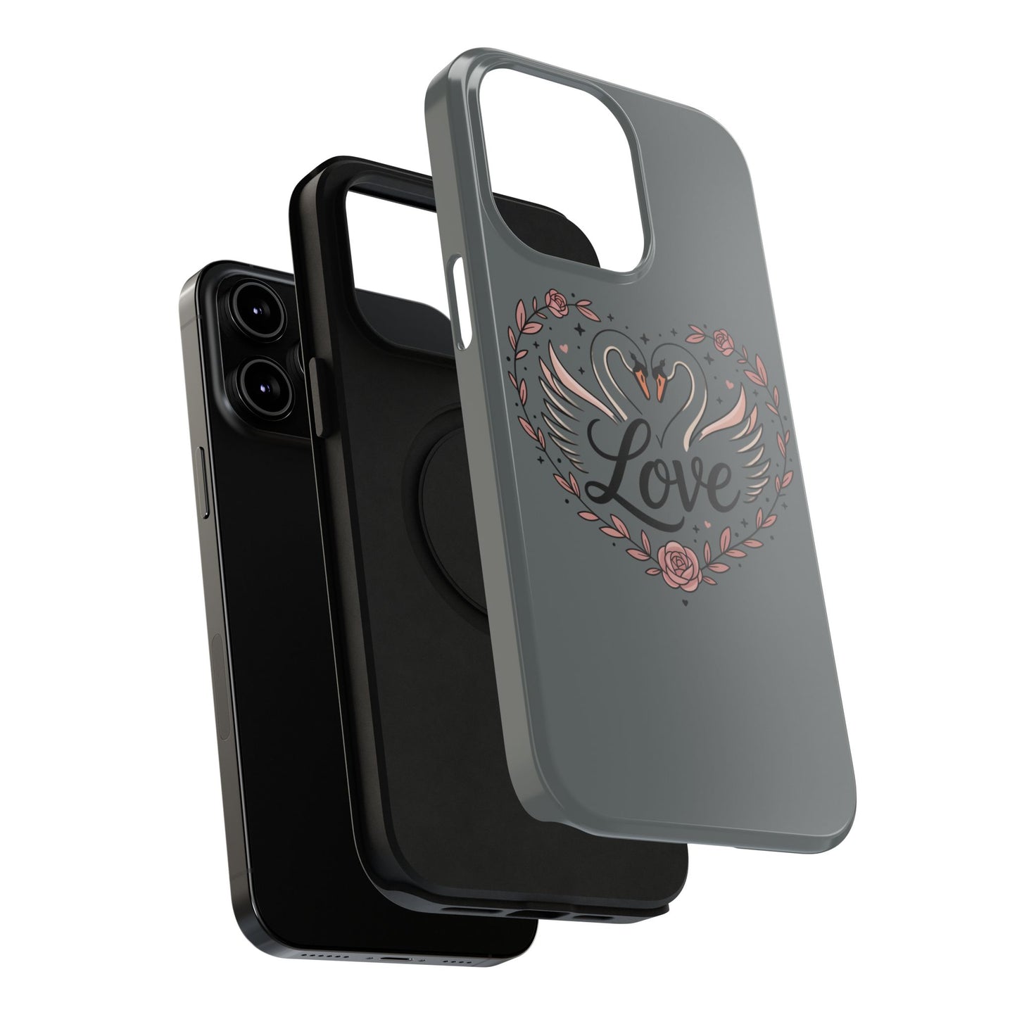 Phone Case — Romantic Swan 'Love' Impact-Resistant Protective Case