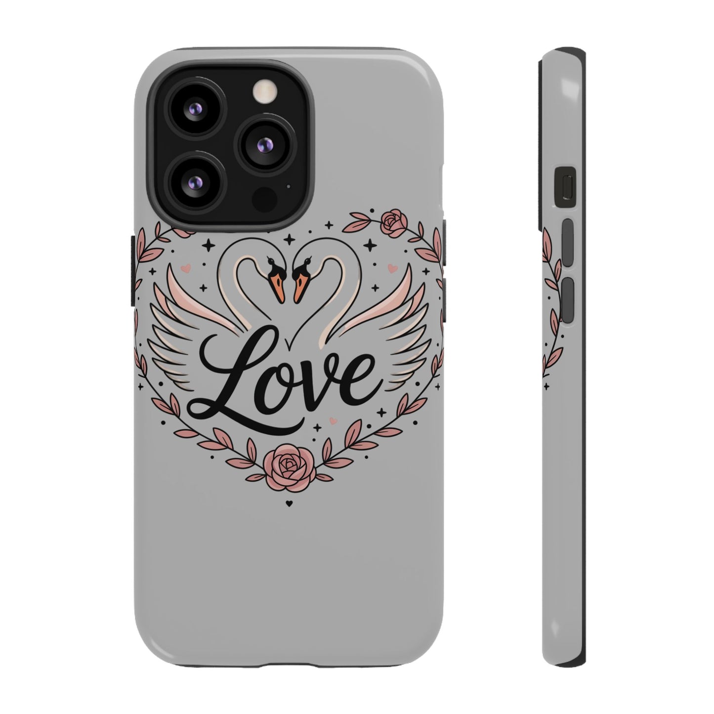 Phone Case — Swans Heart Love Floral Protective Tough Case