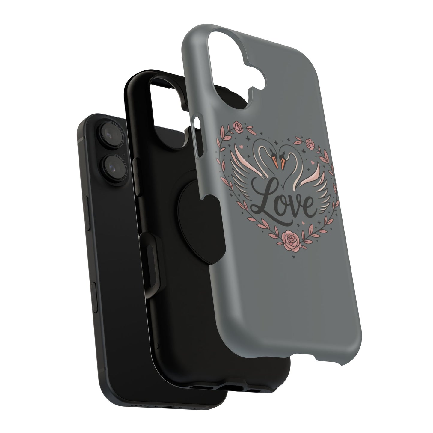 Phone Case — Romantic Swan 'Love' Impact-Resistant Protective Case