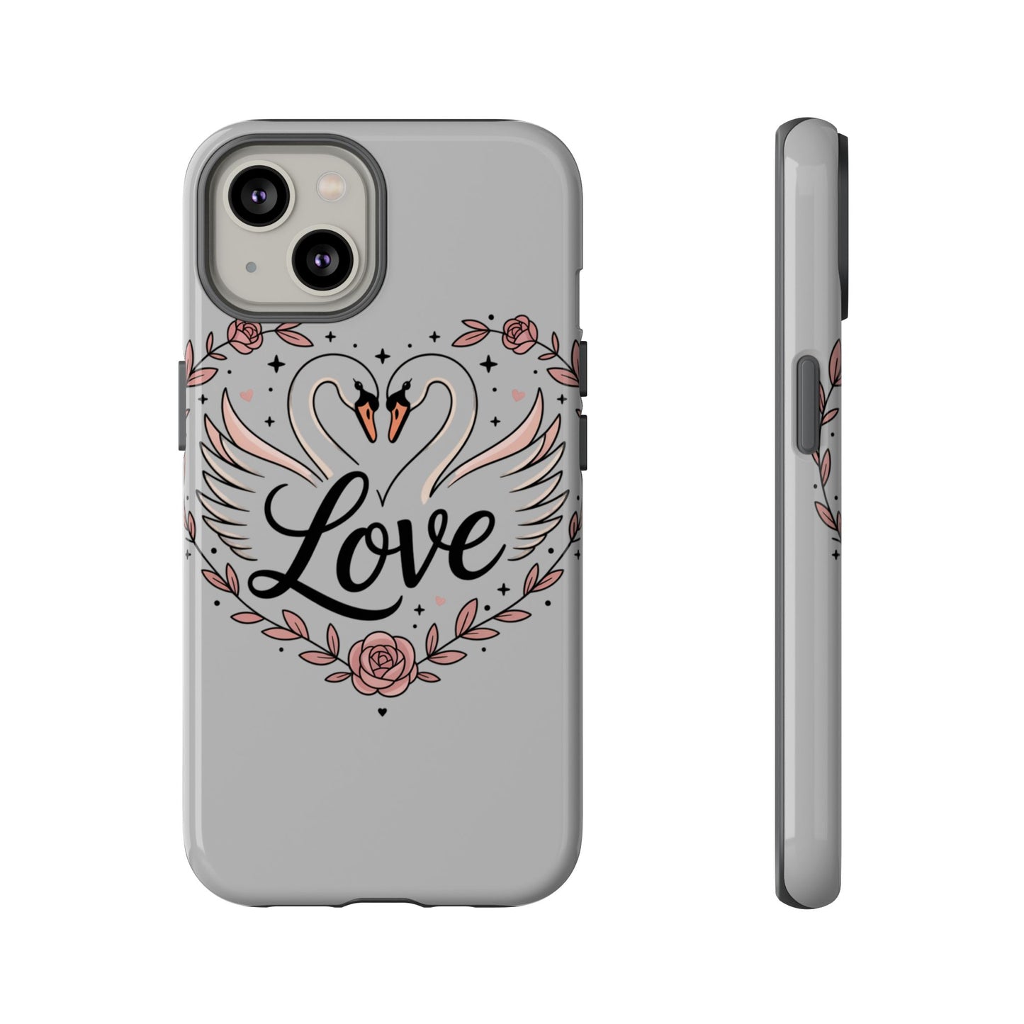 Phone Case — Swans Heart Love Floral Protective Tough Case