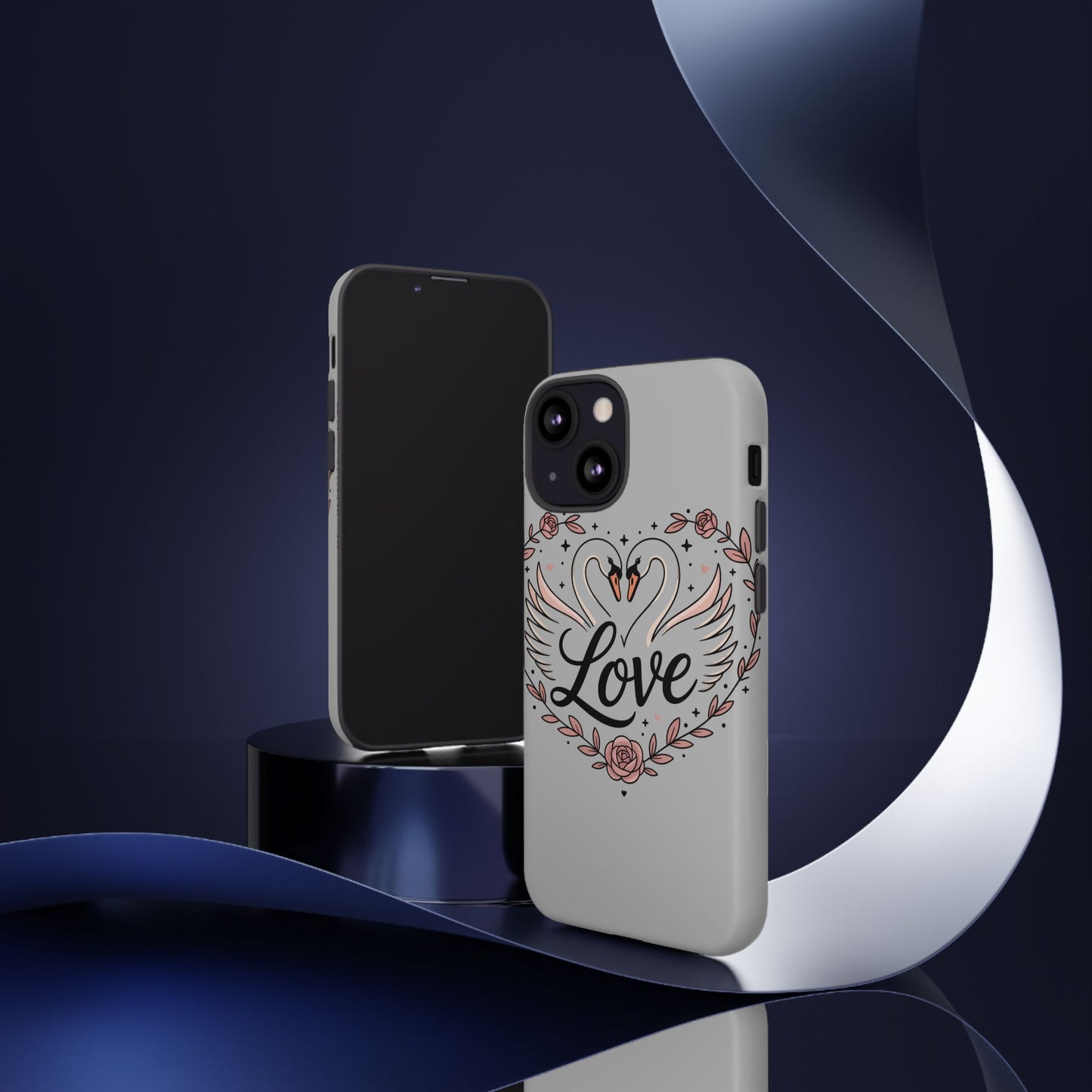 Phone Case — Swans Heart Love Floral Protective Tough Case
