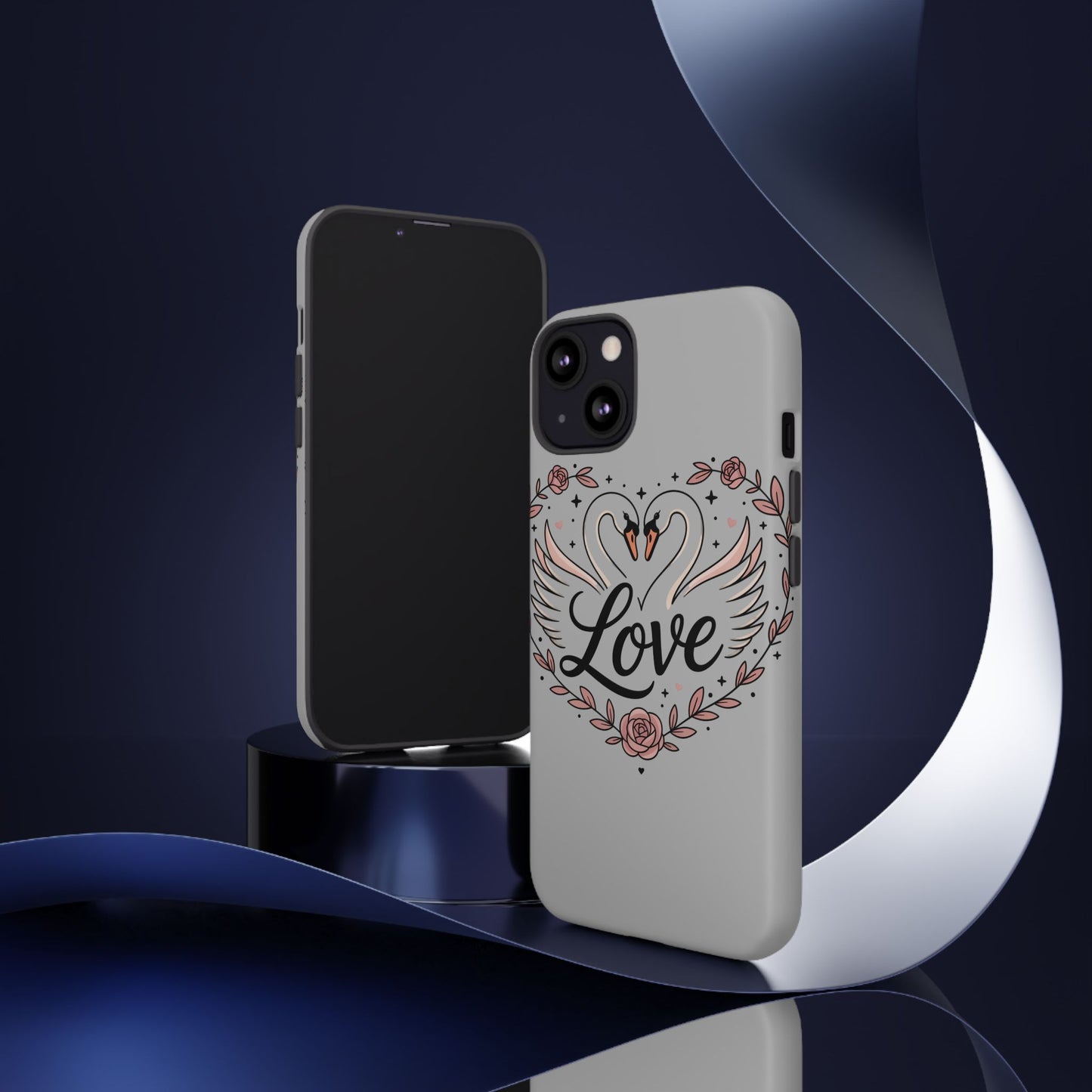Phone Case — Swans Heart Love Floral Protective Tough Case