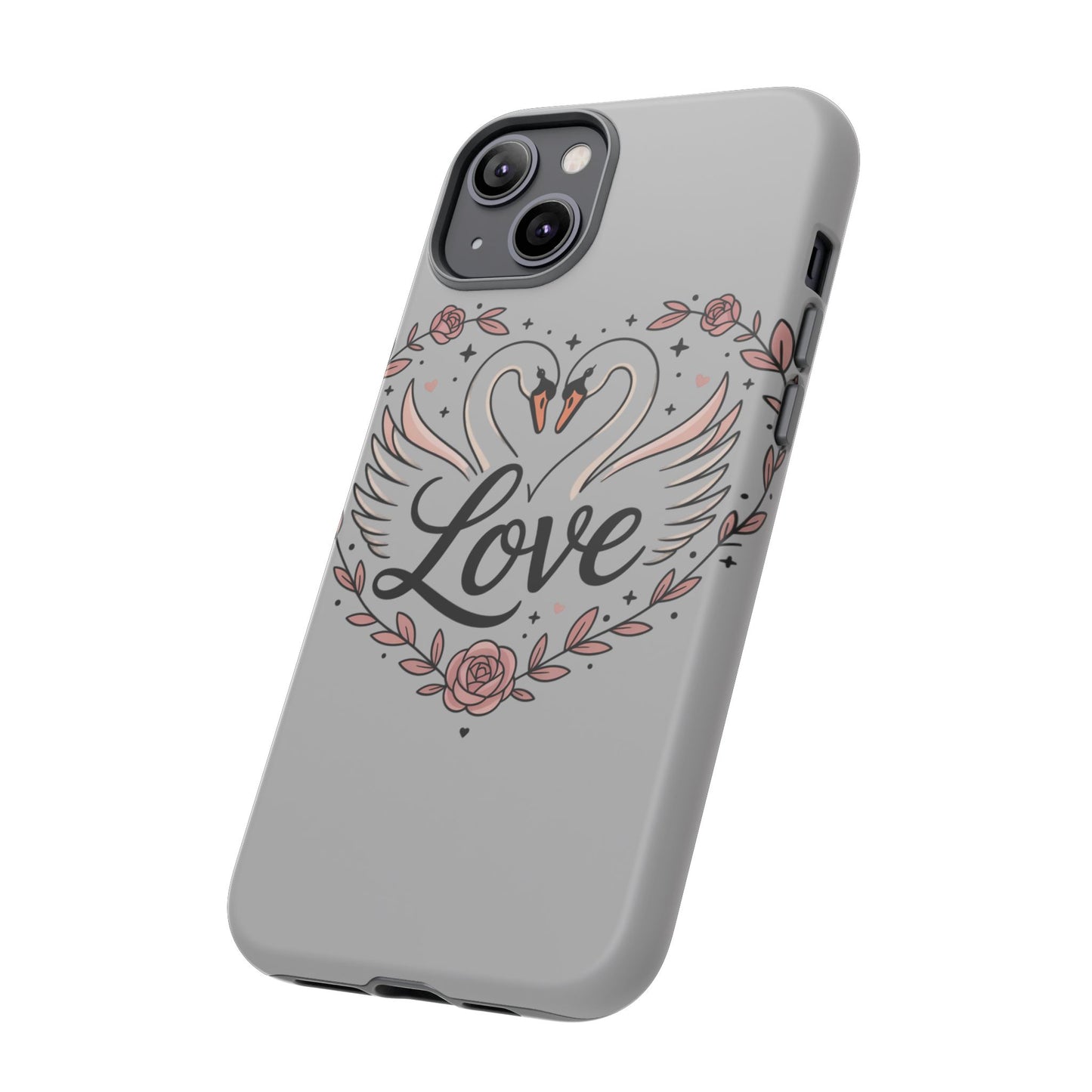Phone Case — Swans Heart Love Floral Protective Tough Case