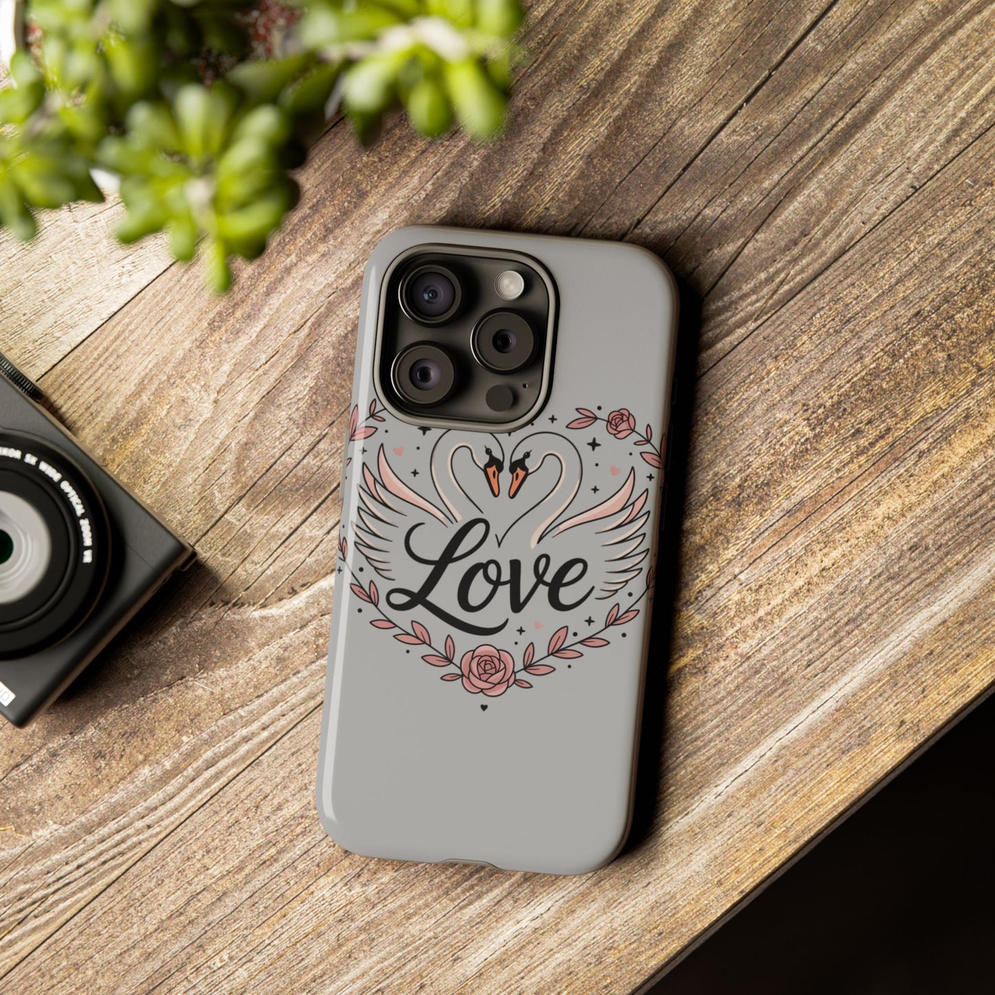 Phone Case — Swans Heart Love Floral Protective Tough Case