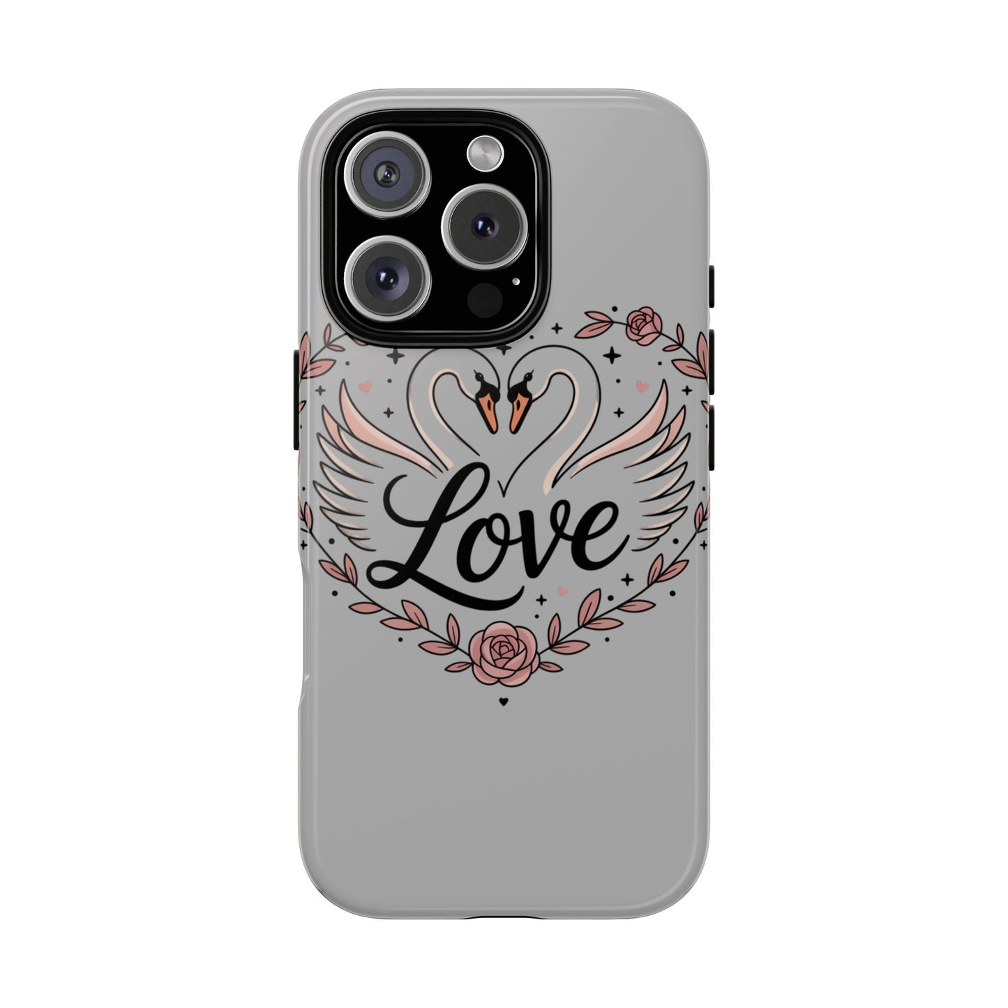 Phone Case — Swans Heart Love Floral Protective Tough Case