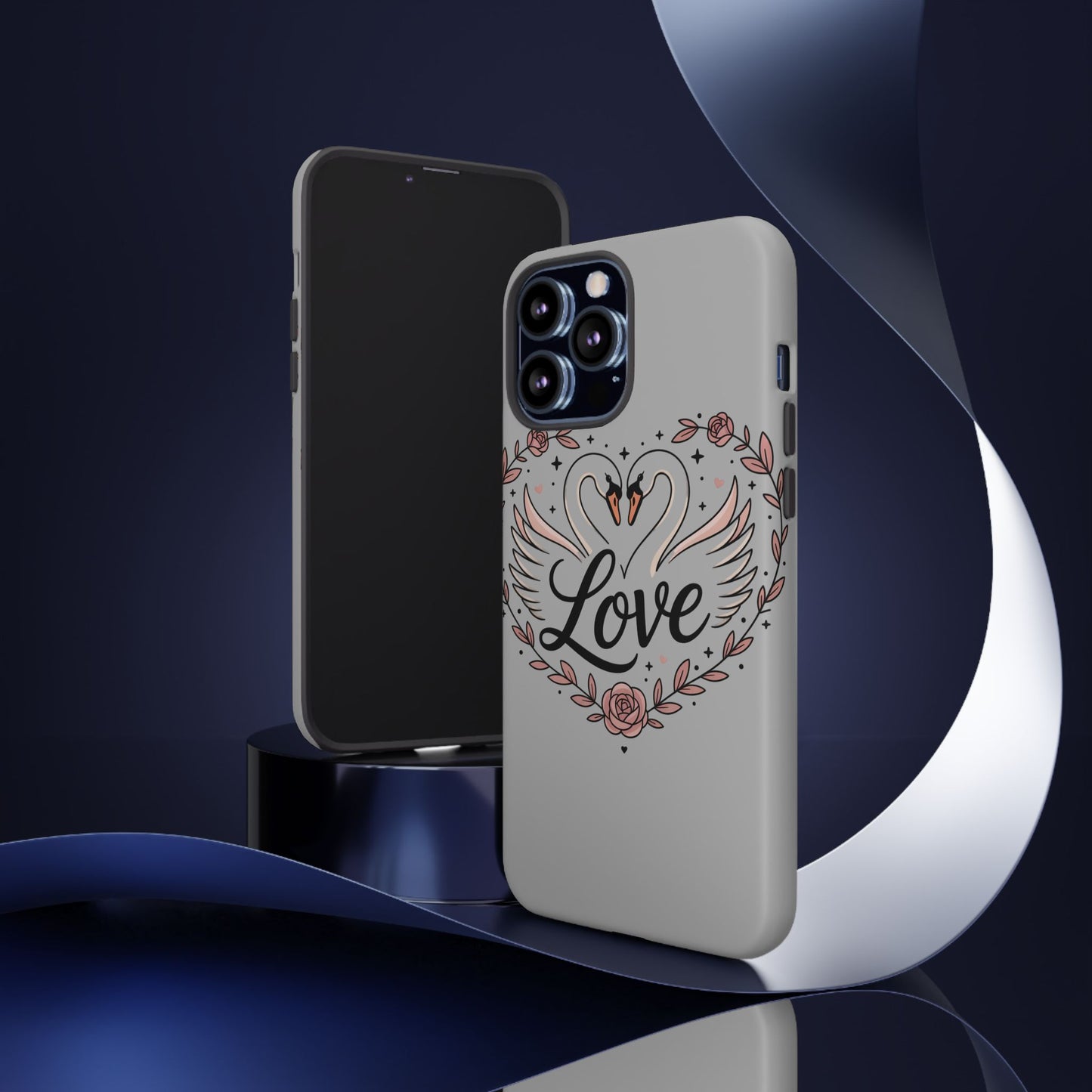 Phone Case — Swans Heart Love Floral Protective Tough Case