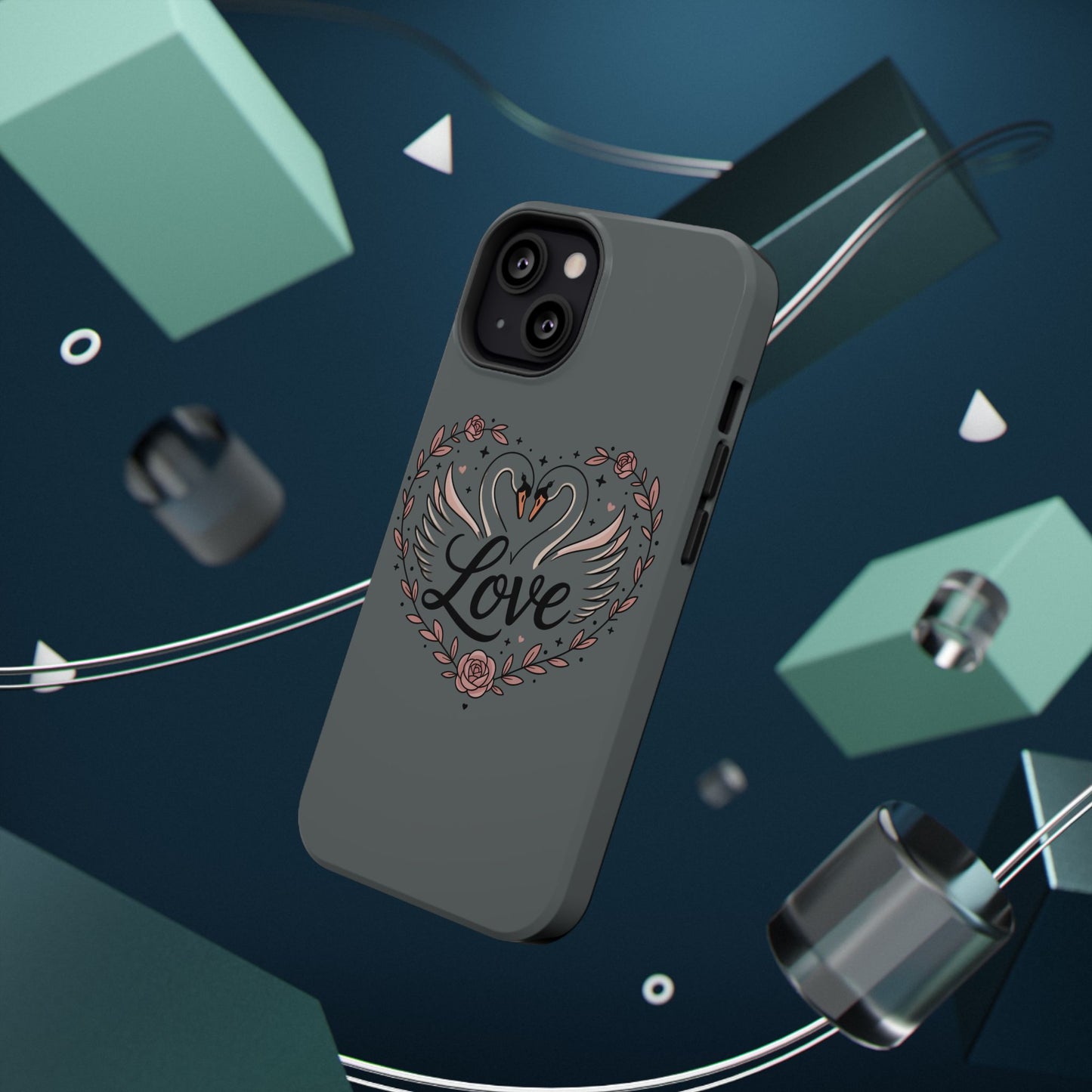 Phone Case — Romantic Swan 'Love' Impact-Resistant Protective Case