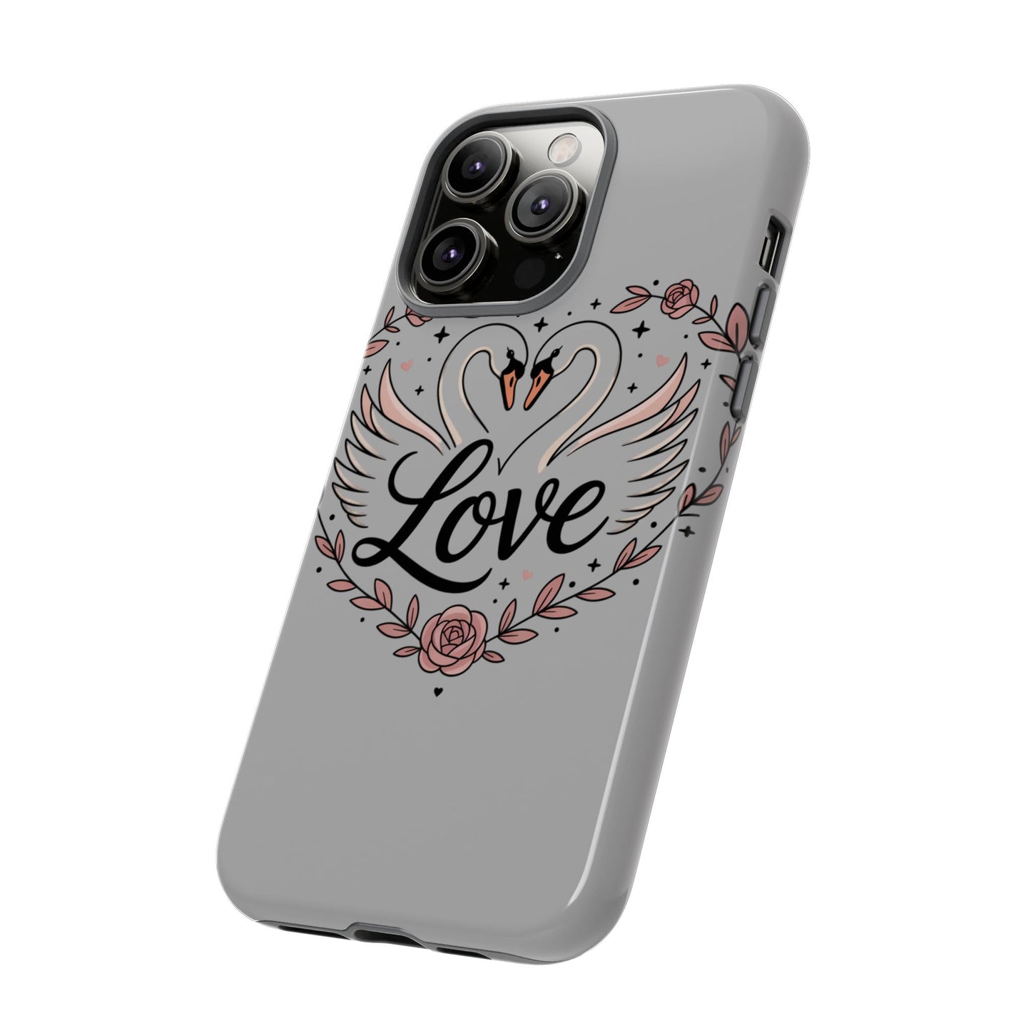 Phone Case — Swans Heart Love Floral Protective Tough Case