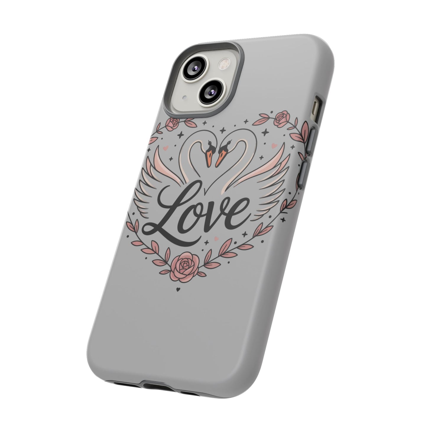 Phone Case — Swans Heart Love Floral Protective Tough Case