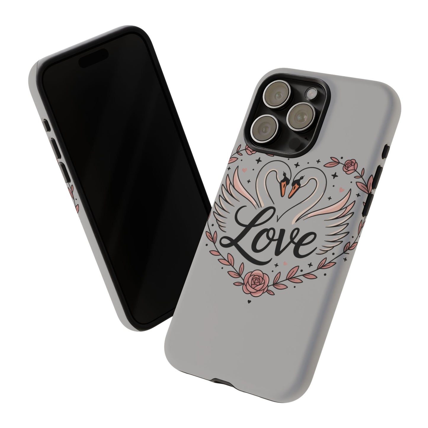 Phone Case — Swans Heart Love Floral Protective Tough Case