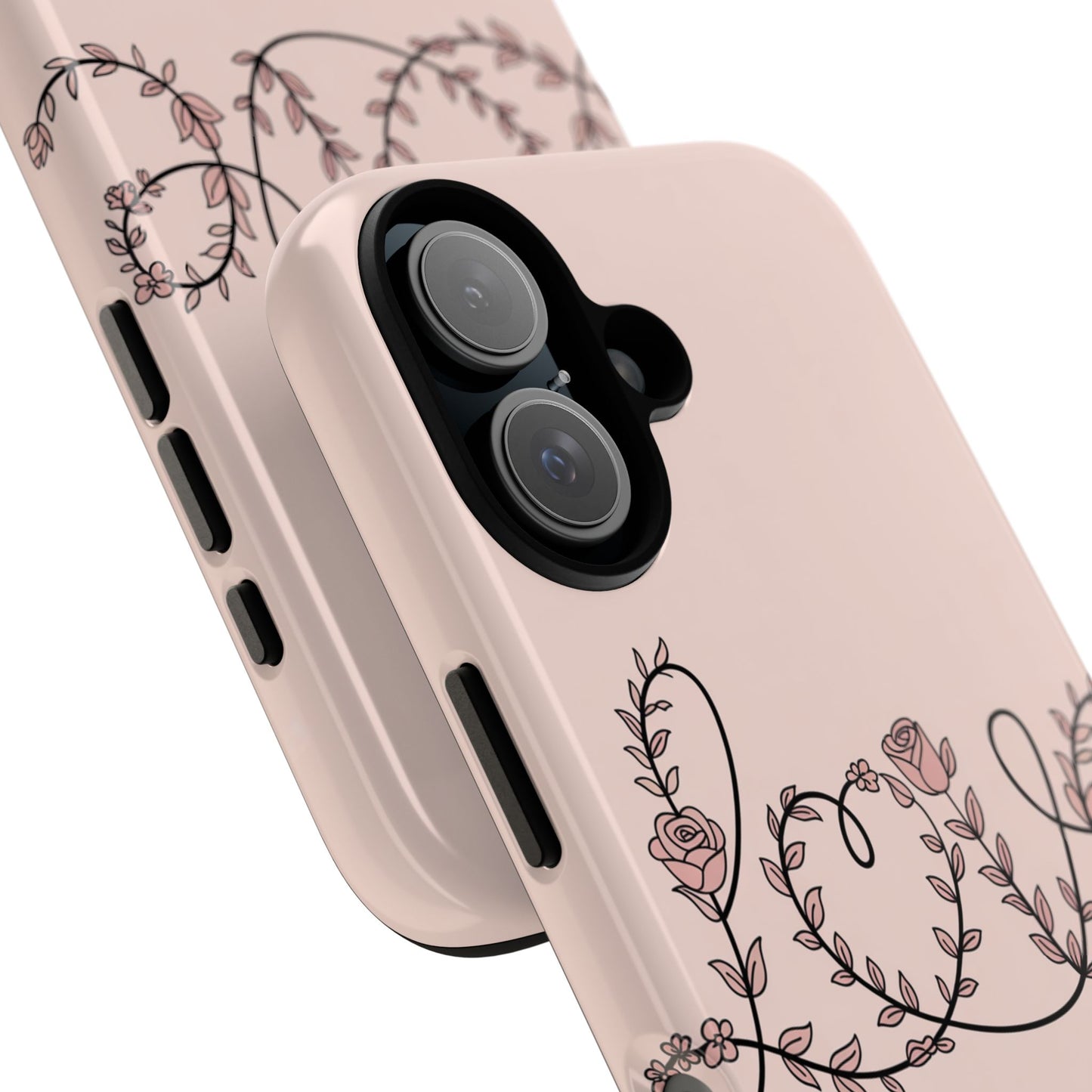 Floral 'Love' Tough Phone Case — Pink Botanical Protective Cover